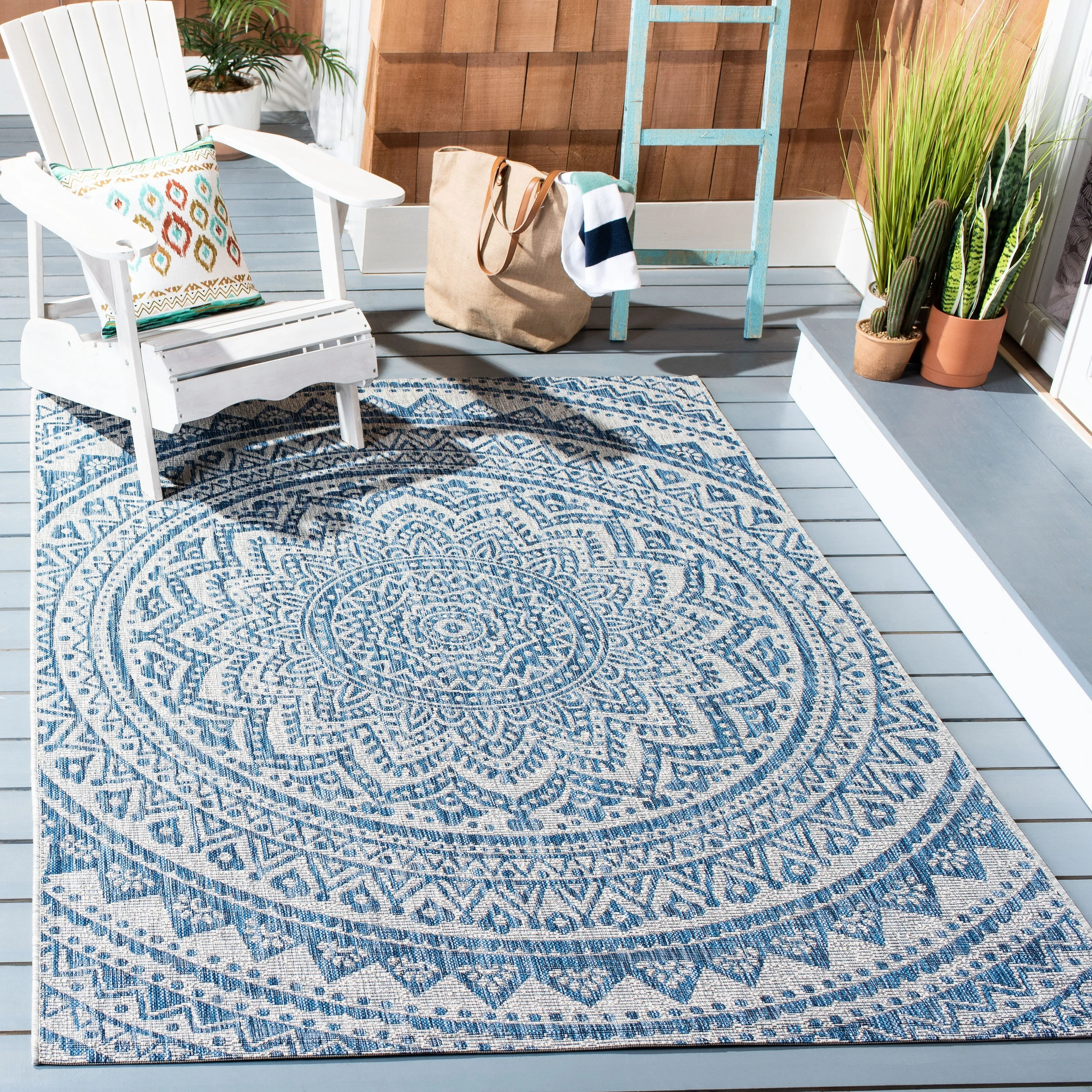 SAFAVIEH Courtyard Madelijne Indoor/ Outdoor Waterproof Patio Backyard Rug