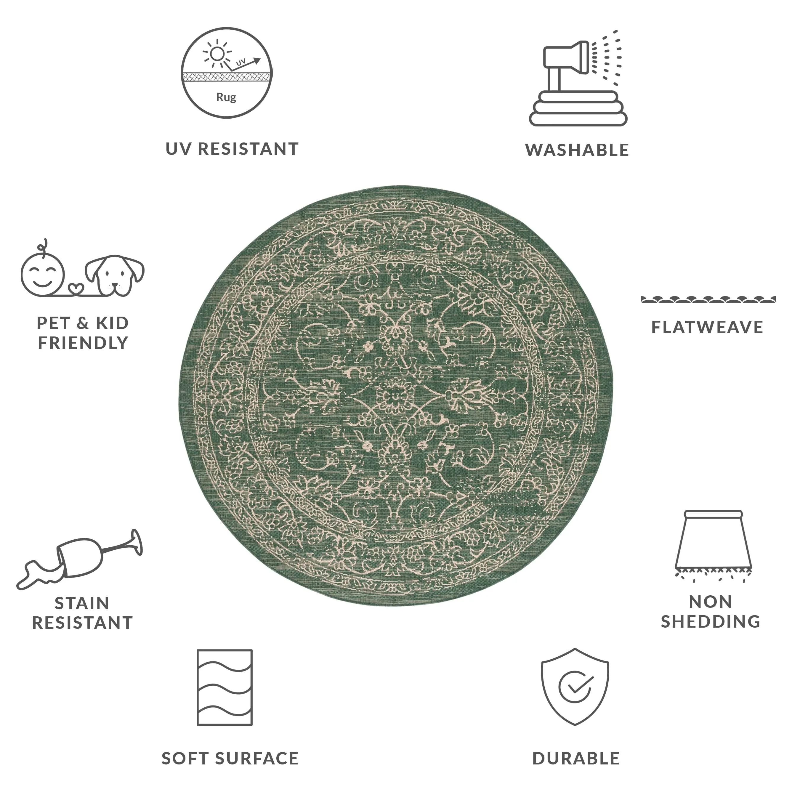 SAFAVIEH Courtyard Samuela Indoor/ Outdoor Waterproof Backyard Patio Rug