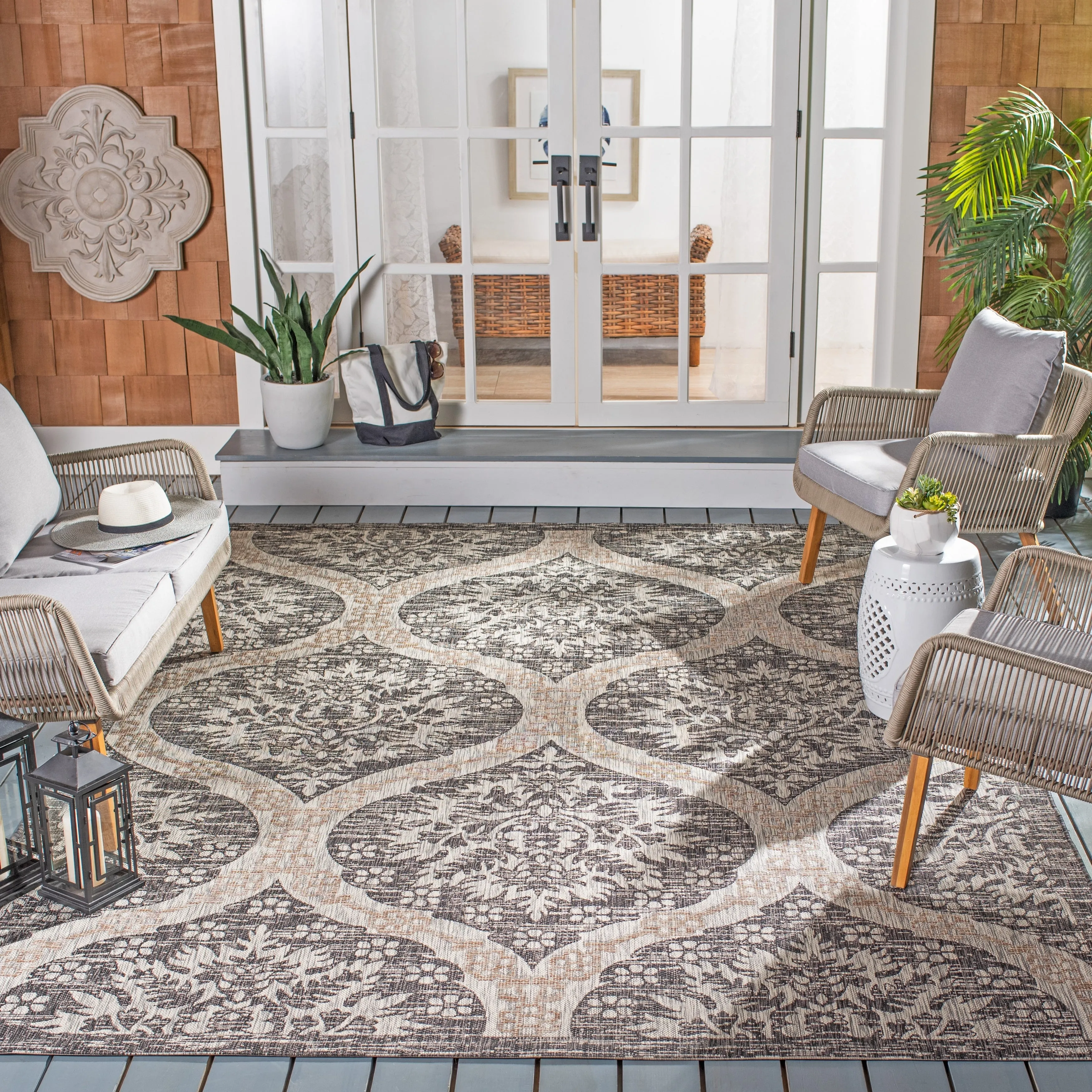 SAFAVIEH Courtyard Shelvie Indoor/ Outdoor Waterproof Patio Backyard Rug