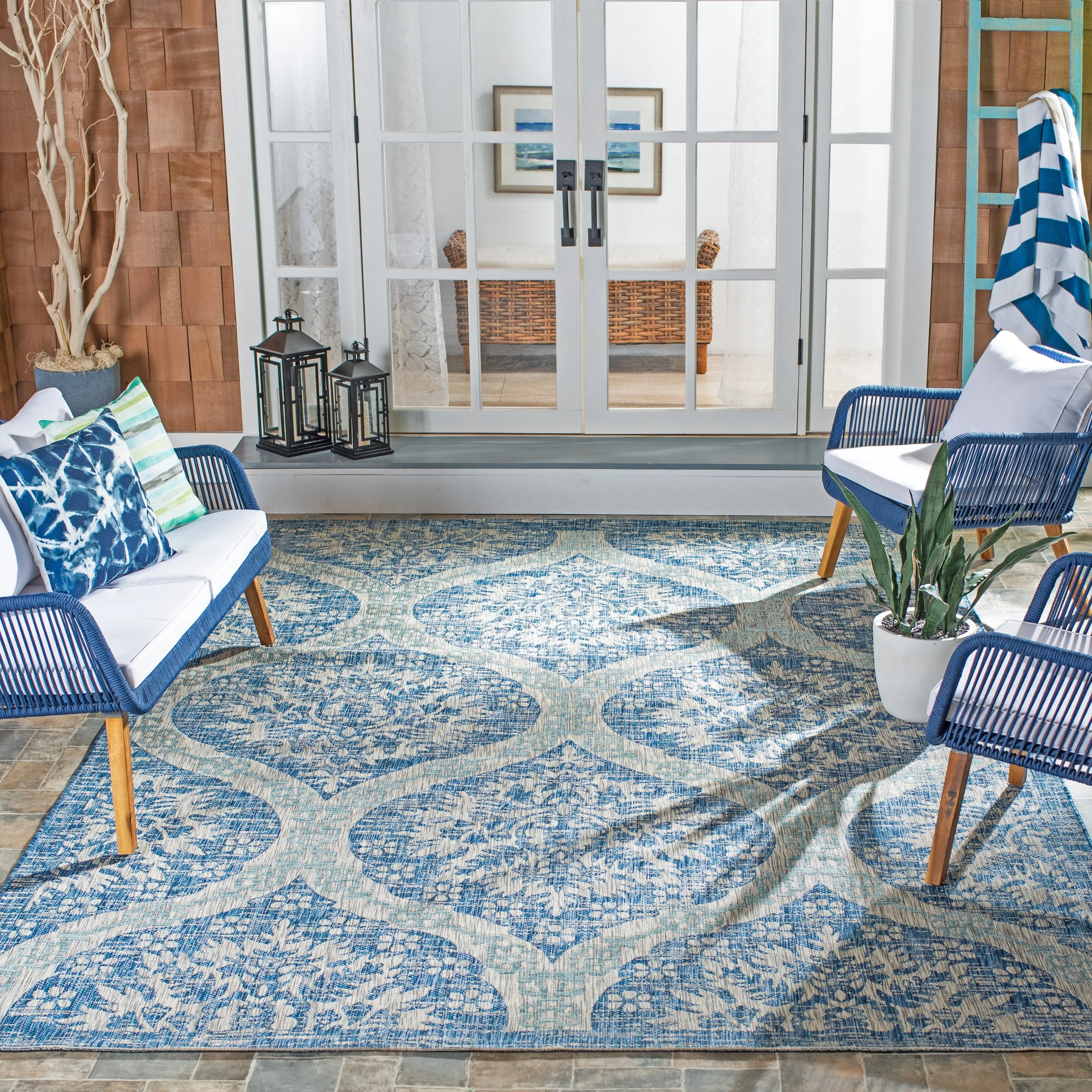 SAFAVIEH Courtyard Shelvie Indoor/ Outdoor Waterproof Patio Backyard Rug