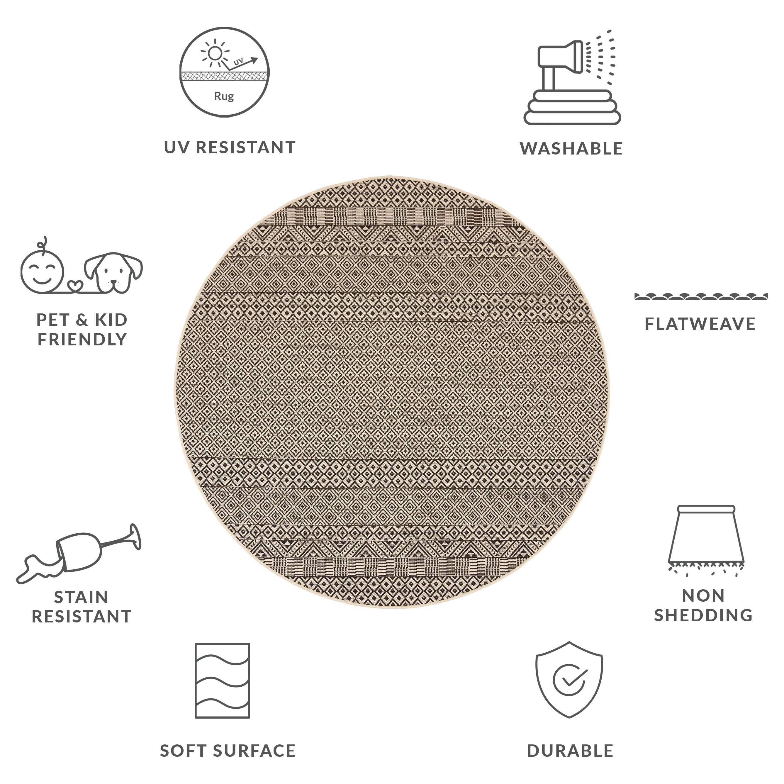 SAFAVIEH Courtyard Shikibu Indoor/ Outdoor Waterproof Patio Backyard Rug