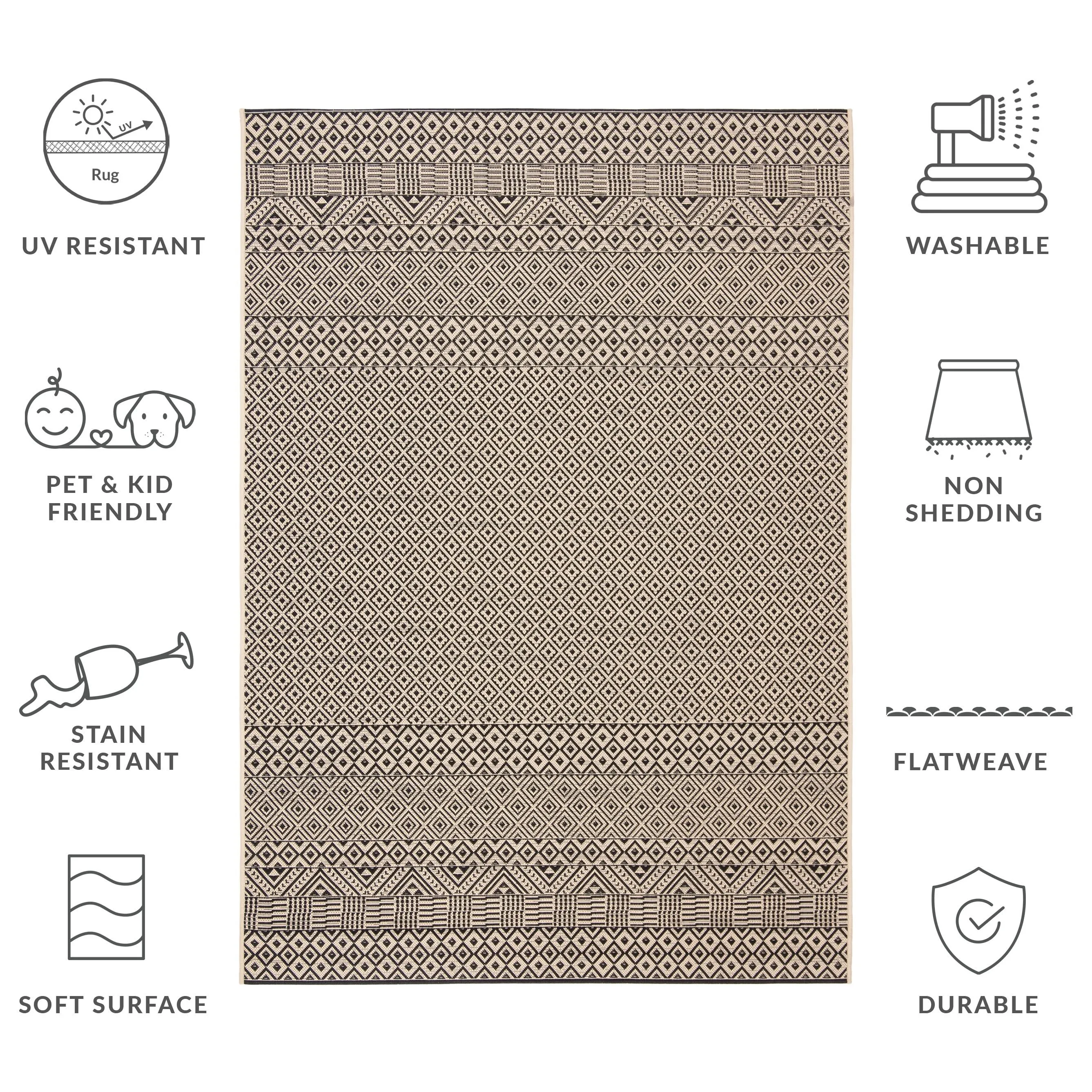 SAFAVIEH Courtyard Shikibu Indoor/ Outdoor Waterproof Patio Backyard Rug