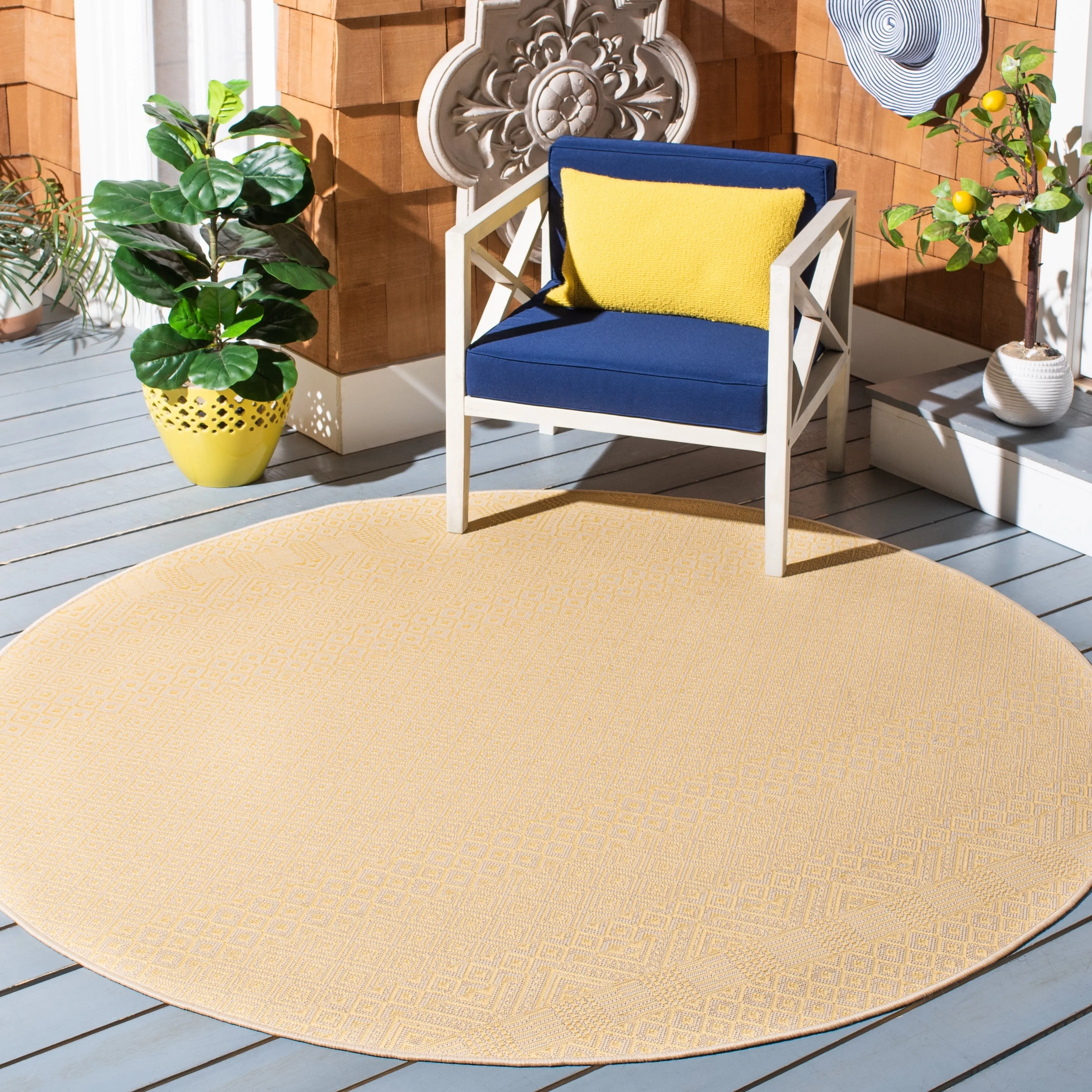SAFAVIEH Courtyard Shikibu Indoor/ Outdoor Waterproof Patio Backyard Rug