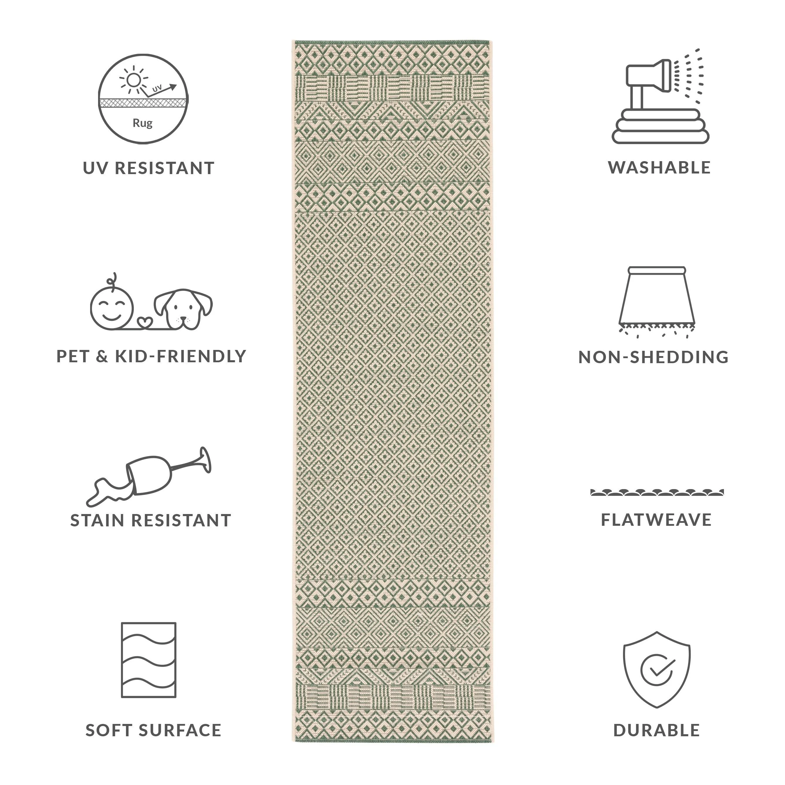SAFAVIEH Courtyard Shikibu Indoor/ Outdoor Waterproof Patio Backyard Rug