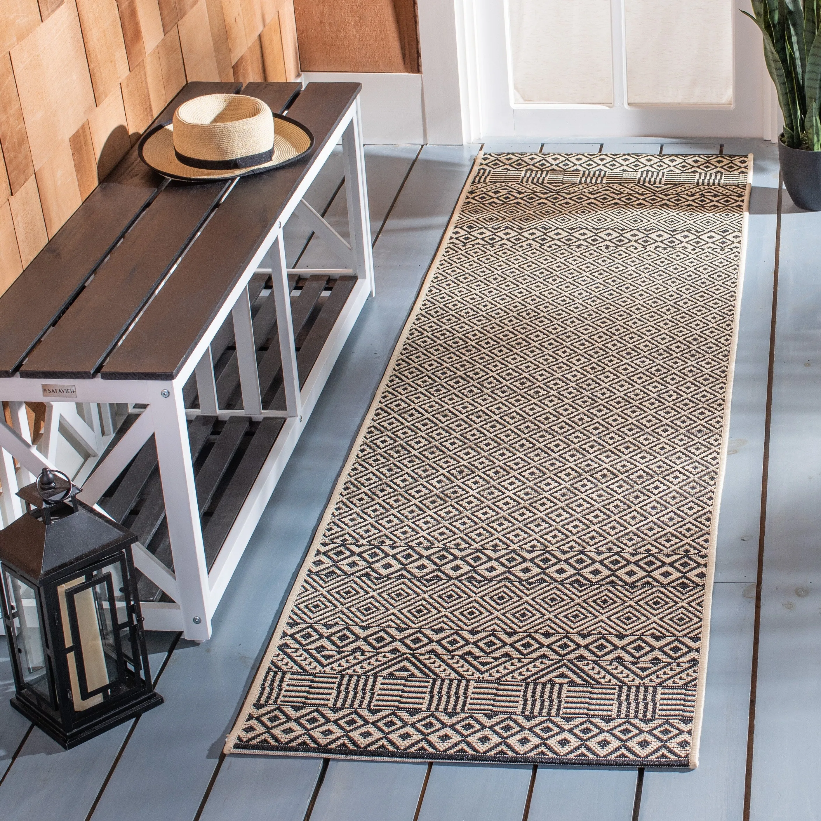 SAFAVIEH Courtyard Shikibu Indoor/ Outdoor Waterproof Patio Backyard Rug