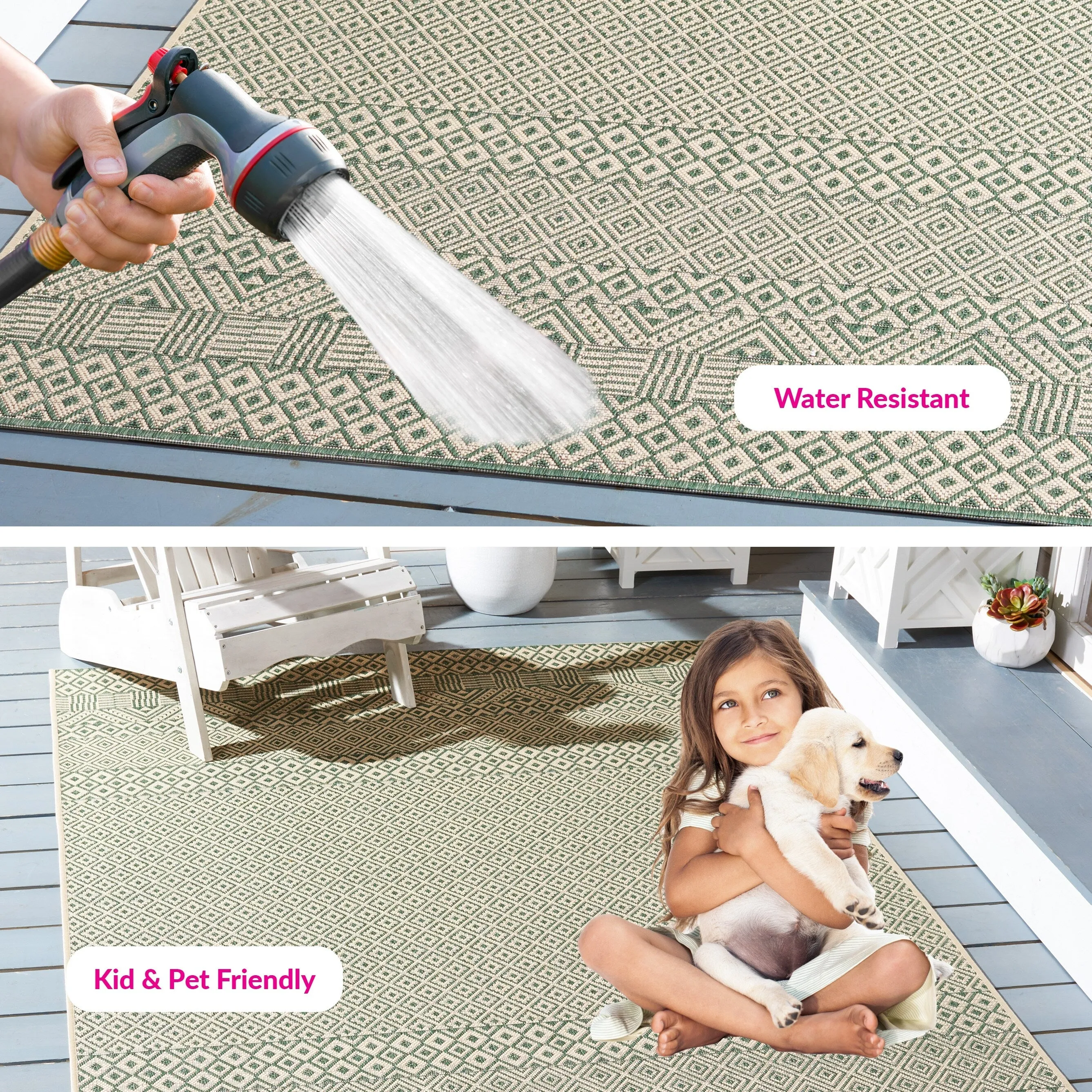 SAFAVIEH Courtyard Shikibu Indoor/ Outdoor Waterproof Patio Backyard Rug