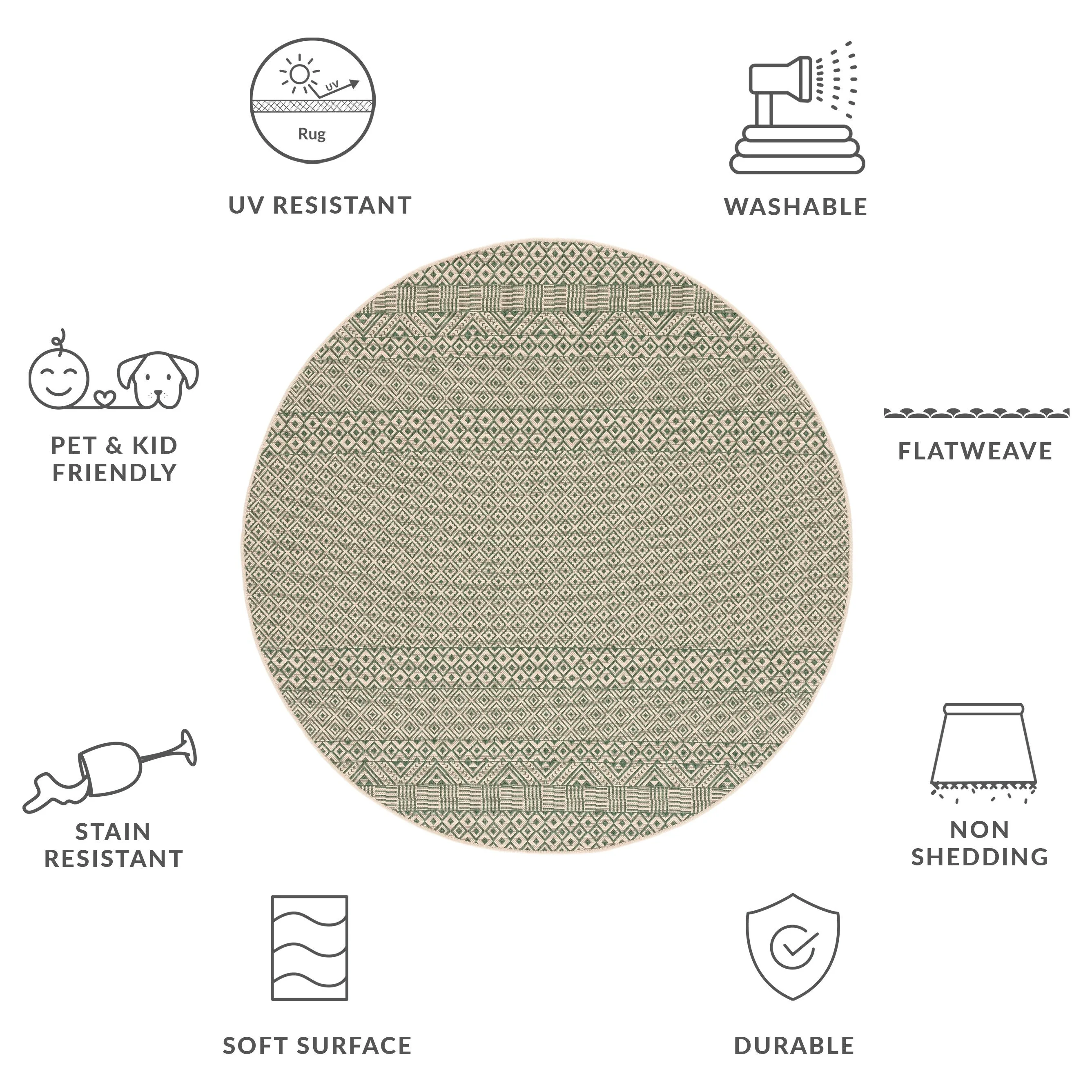 SAFAVIEH Courtyard Shikibu Indoor/ Outdoor Waterproof Patio Backyard Rug