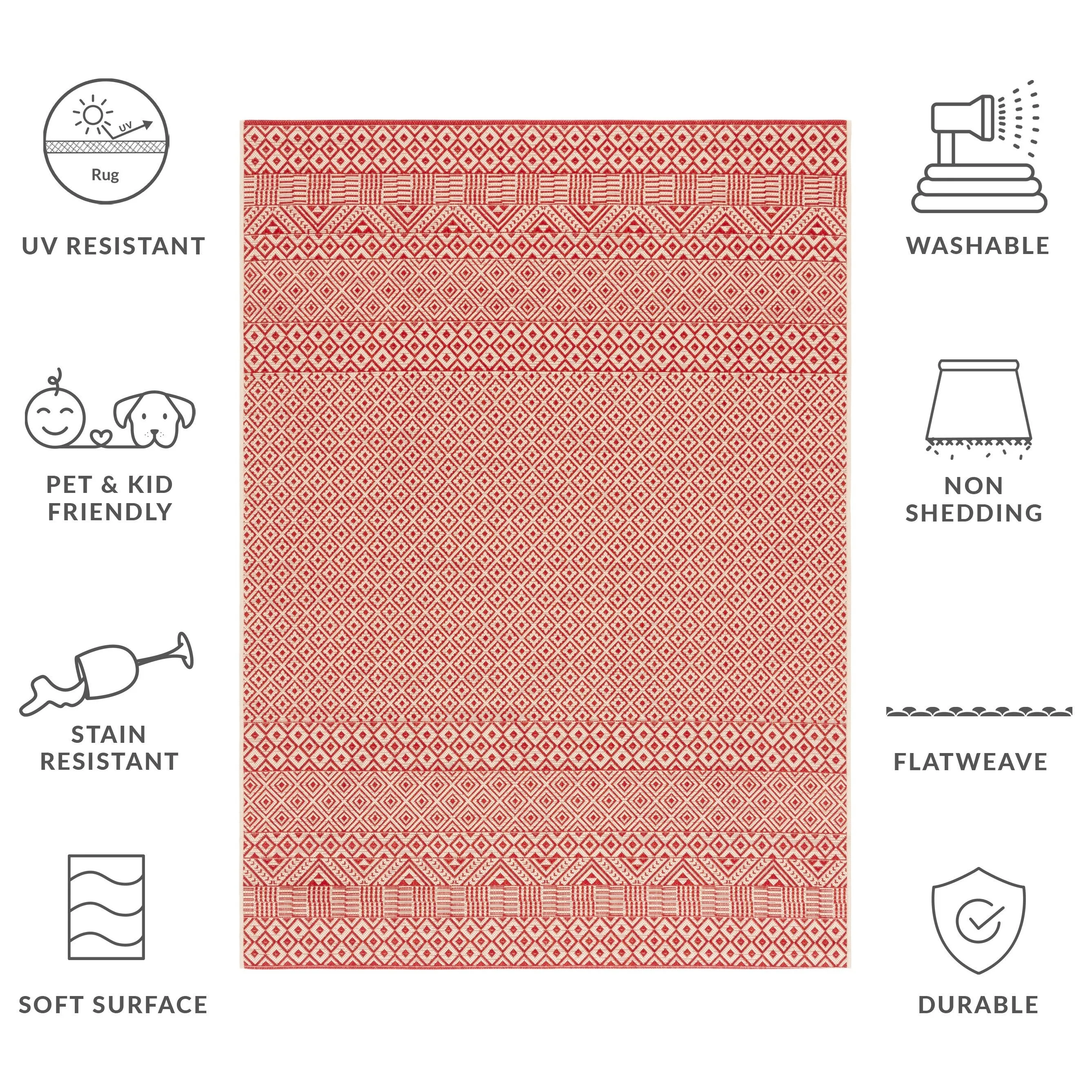 SAFAVIEH Courtyard Shikibu Indoor/ Outdoor Waterproof Patio Backyard Rug