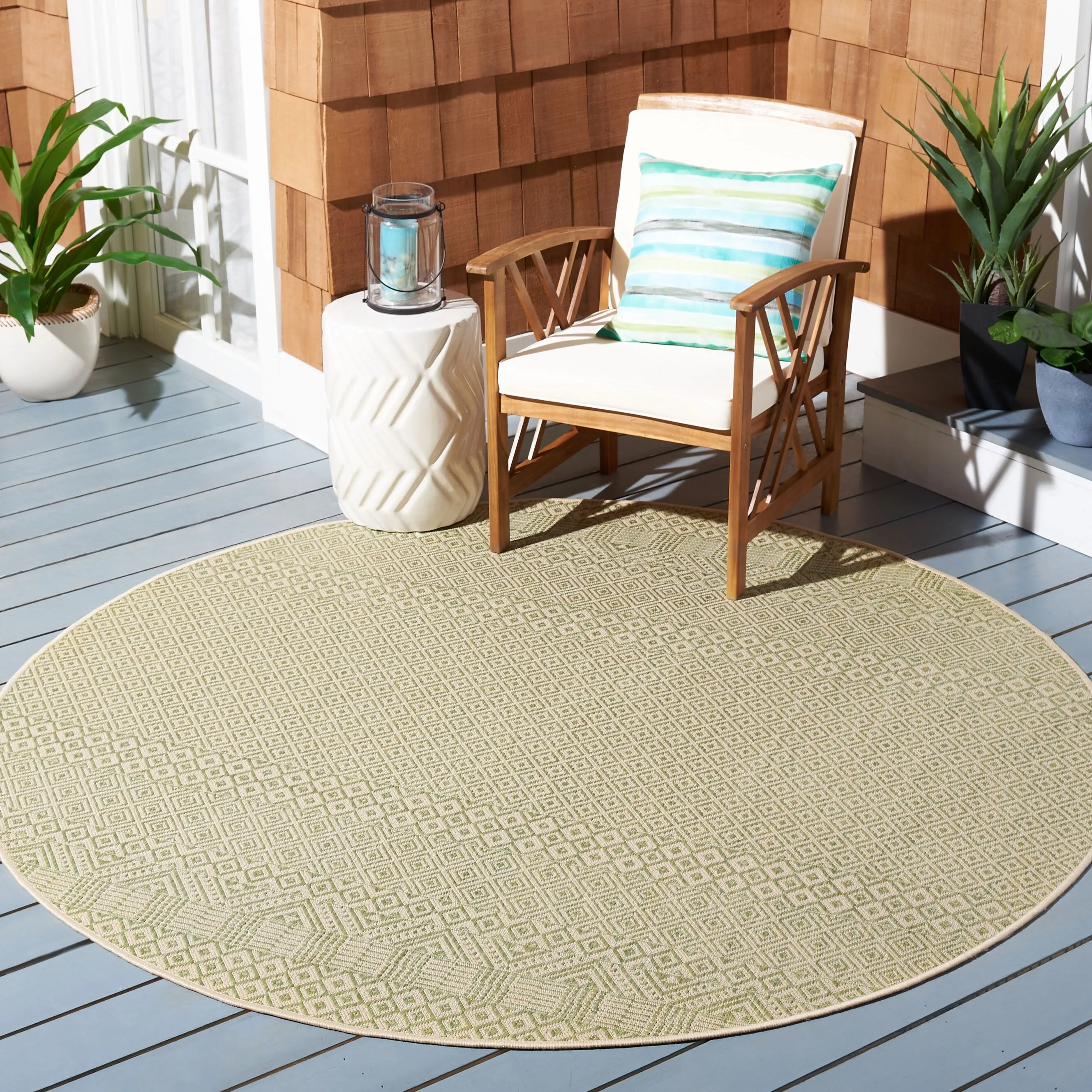 SAFAVIEH Courtyard Shikibu Indoor/ Outdoor Waterproof Patio Backyard Rug
