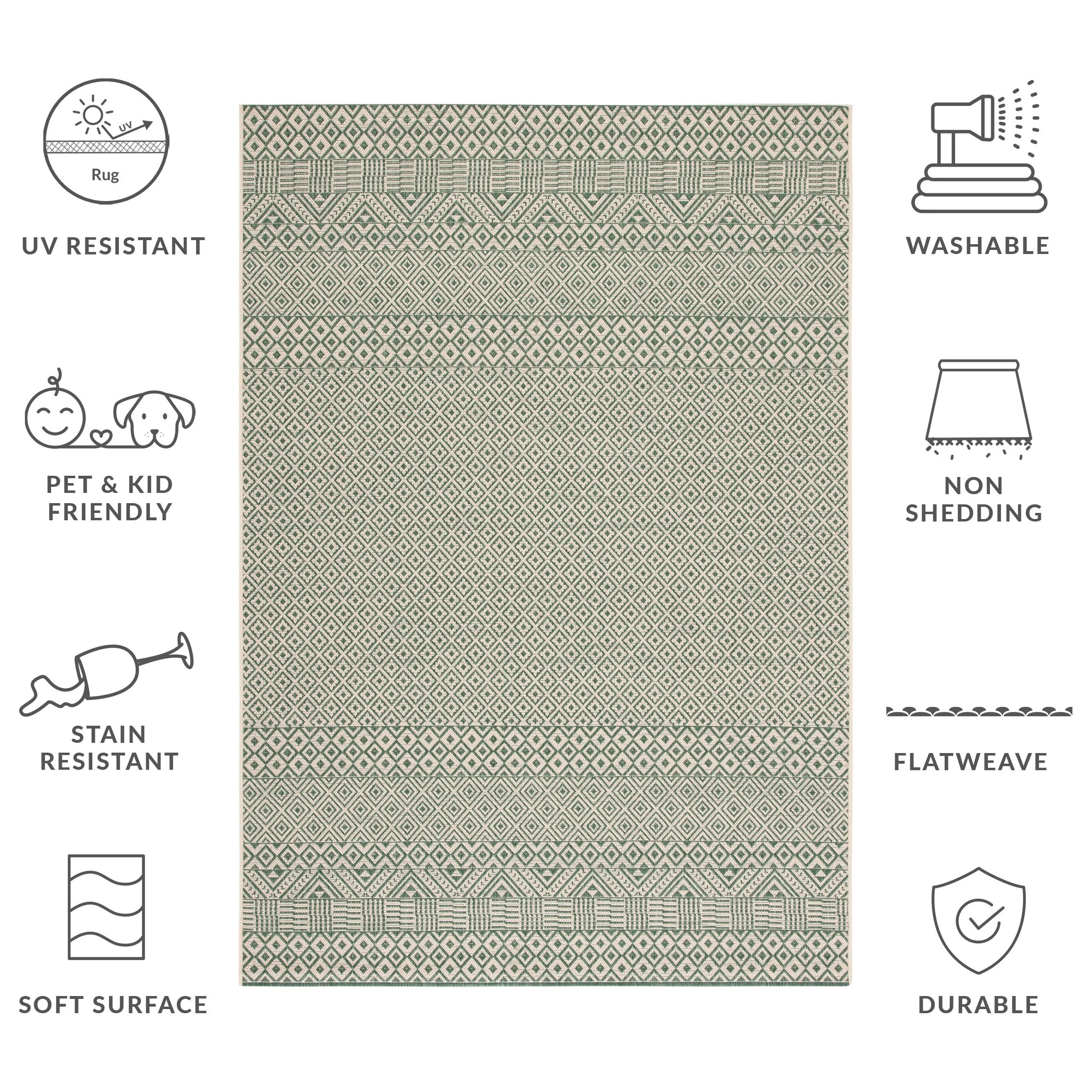 SAFAVIEH Courtyard Shikibu Indoor/ Outdoor Waterproof Patio Backyard Rug
