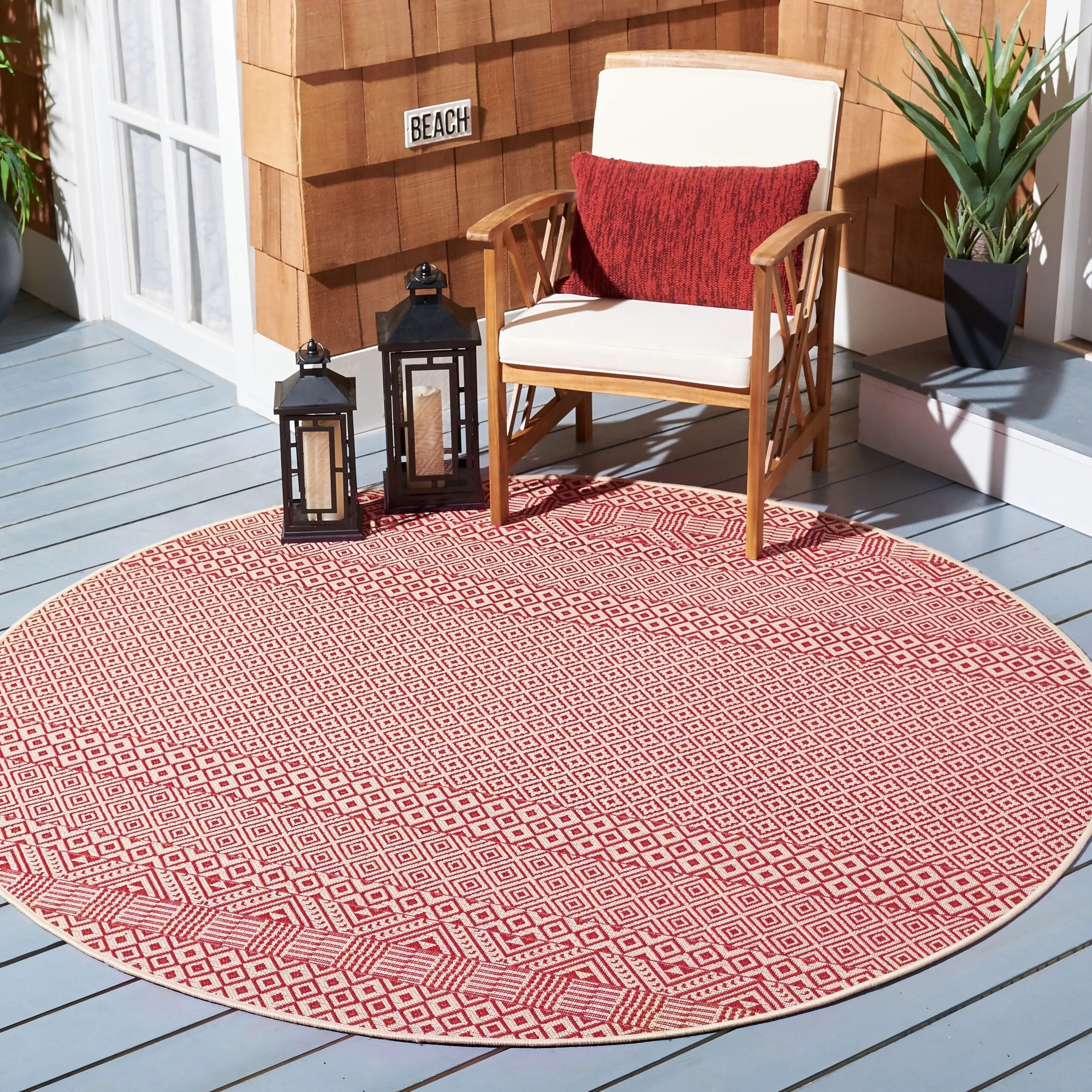 SAFAVIEH Courtyard Shikibu Indoor/ Outdoor Waterproof Patio Backyard Rug