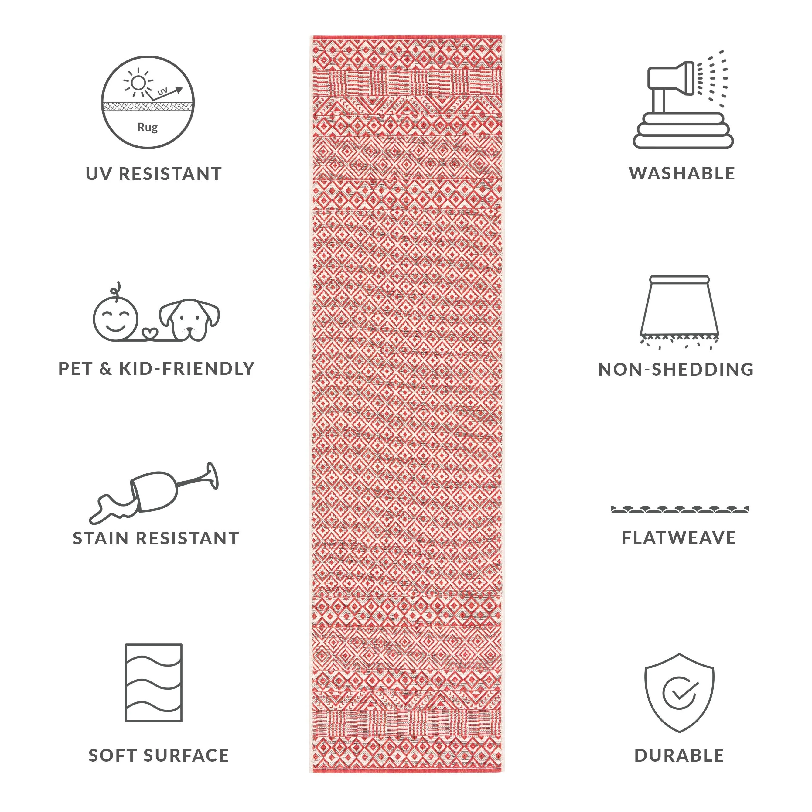 SAFAVIEH Courtyard Shikibu Indoor/ Outdoor Waterproof Patio Backyard Rug