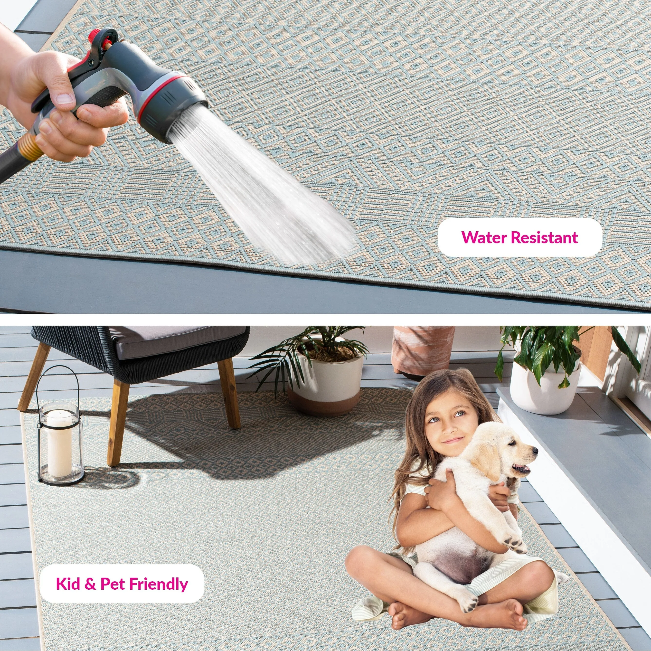 SAFAVIEH Courtyard Shikibu Indoor/ Outdoor Waterproof Patio Backyard Rug