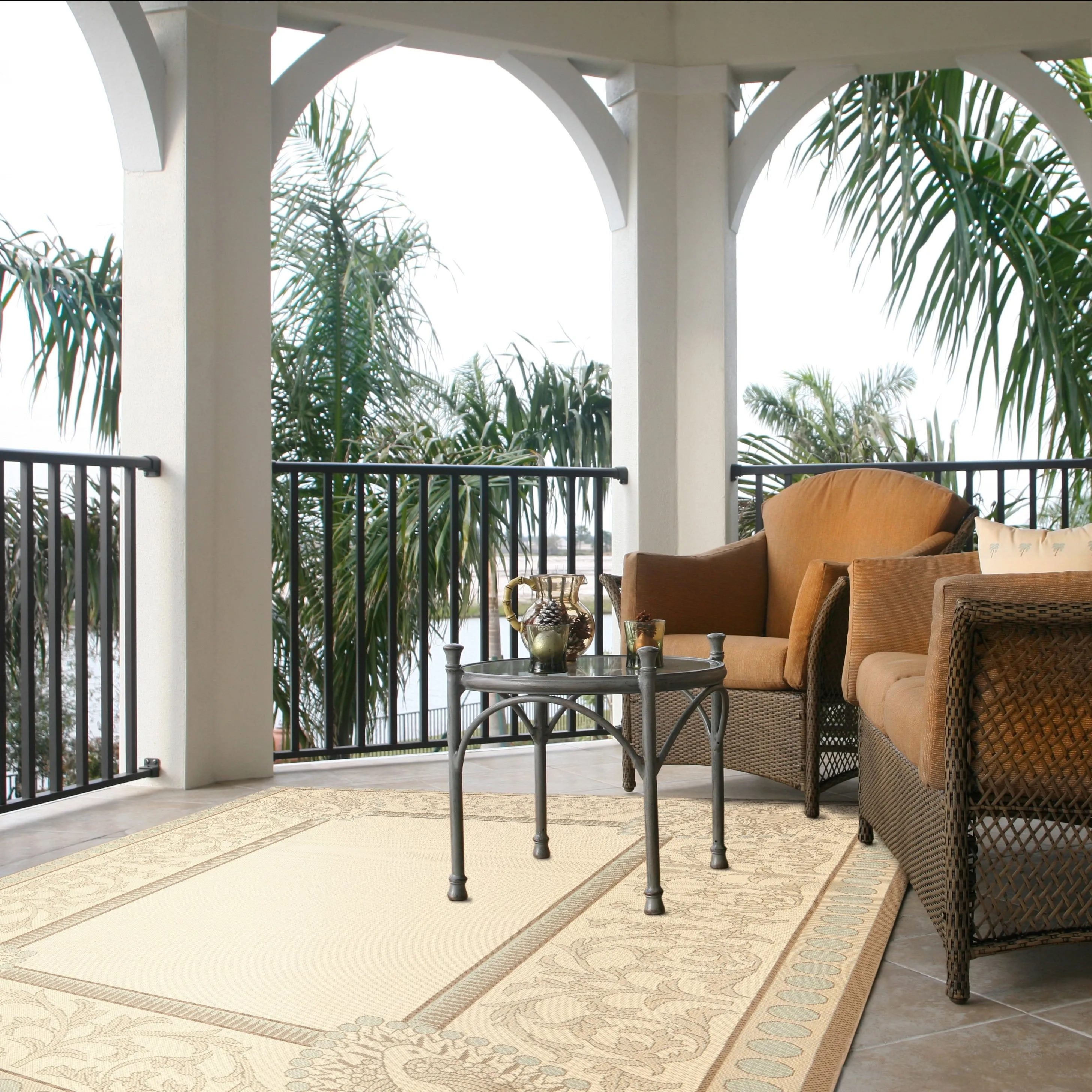 SAFAVIEH Courtyard Tjarkje Indoor/ Outdoor Waterproof Patio Backyard Rug