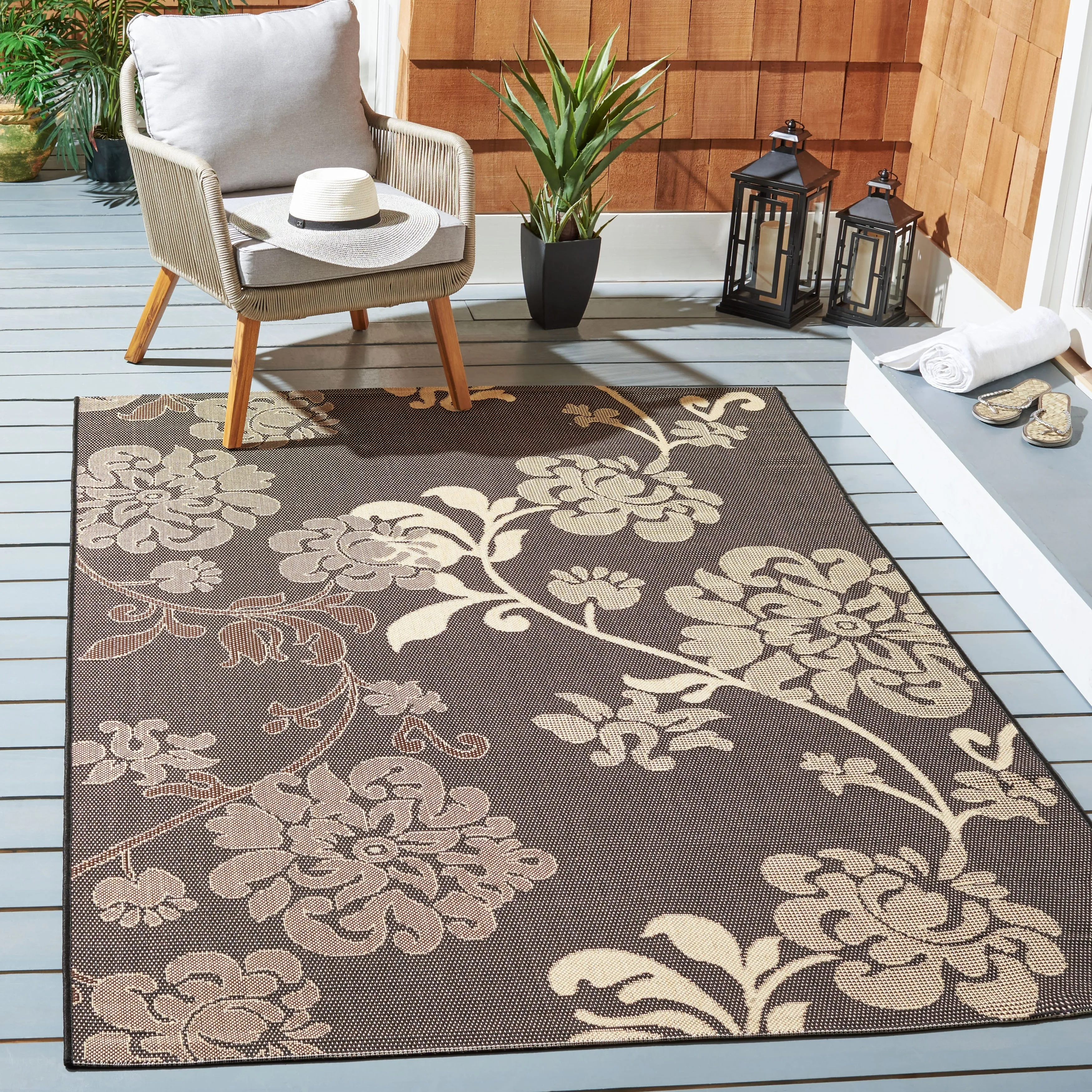 SAFAVIEH Courtyard Vernelle Arvyda Outdoor Waterproof Patio Backyard Rug