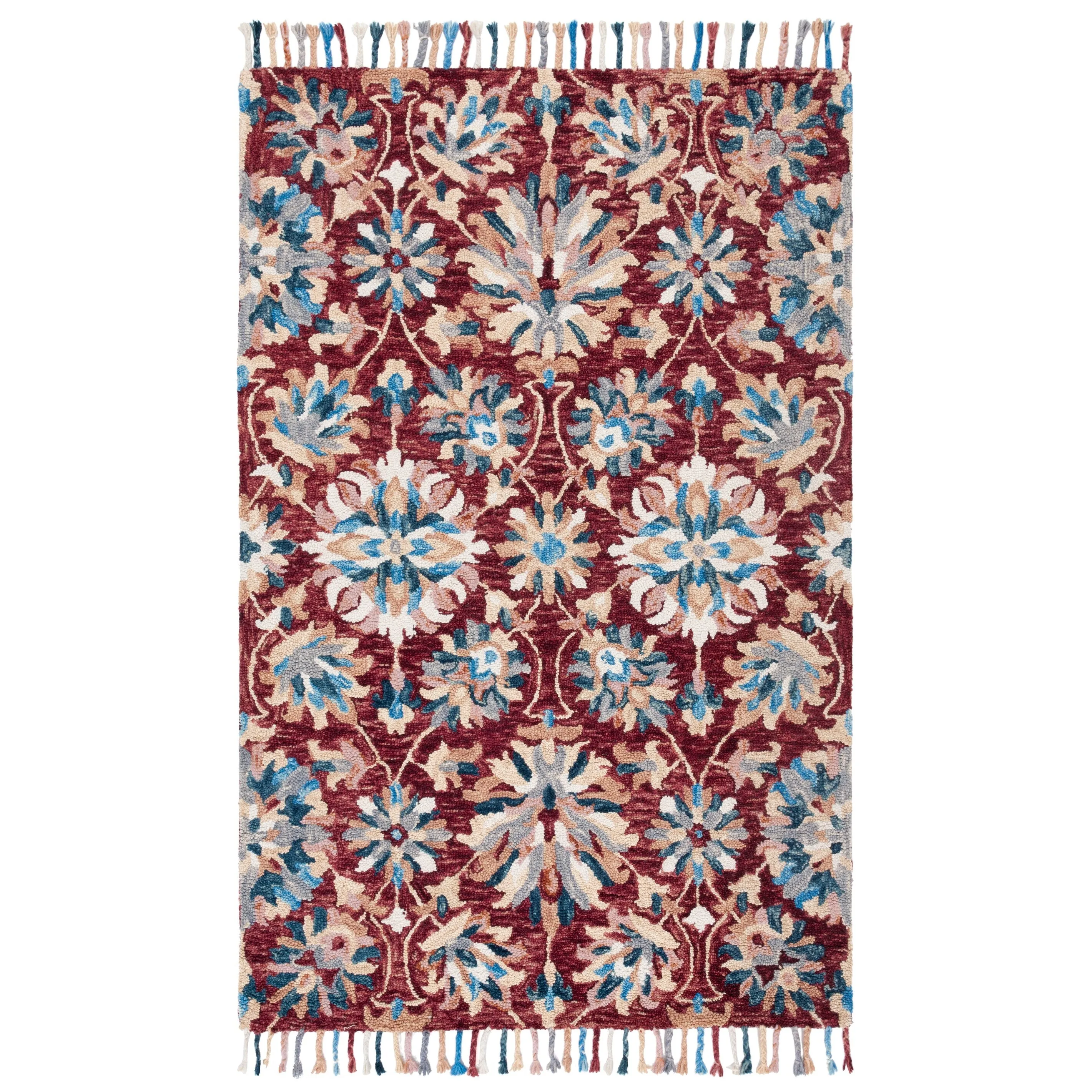SAFAVIEH Handmade Aspen Orane Floral Braided Tassel Wool Rug