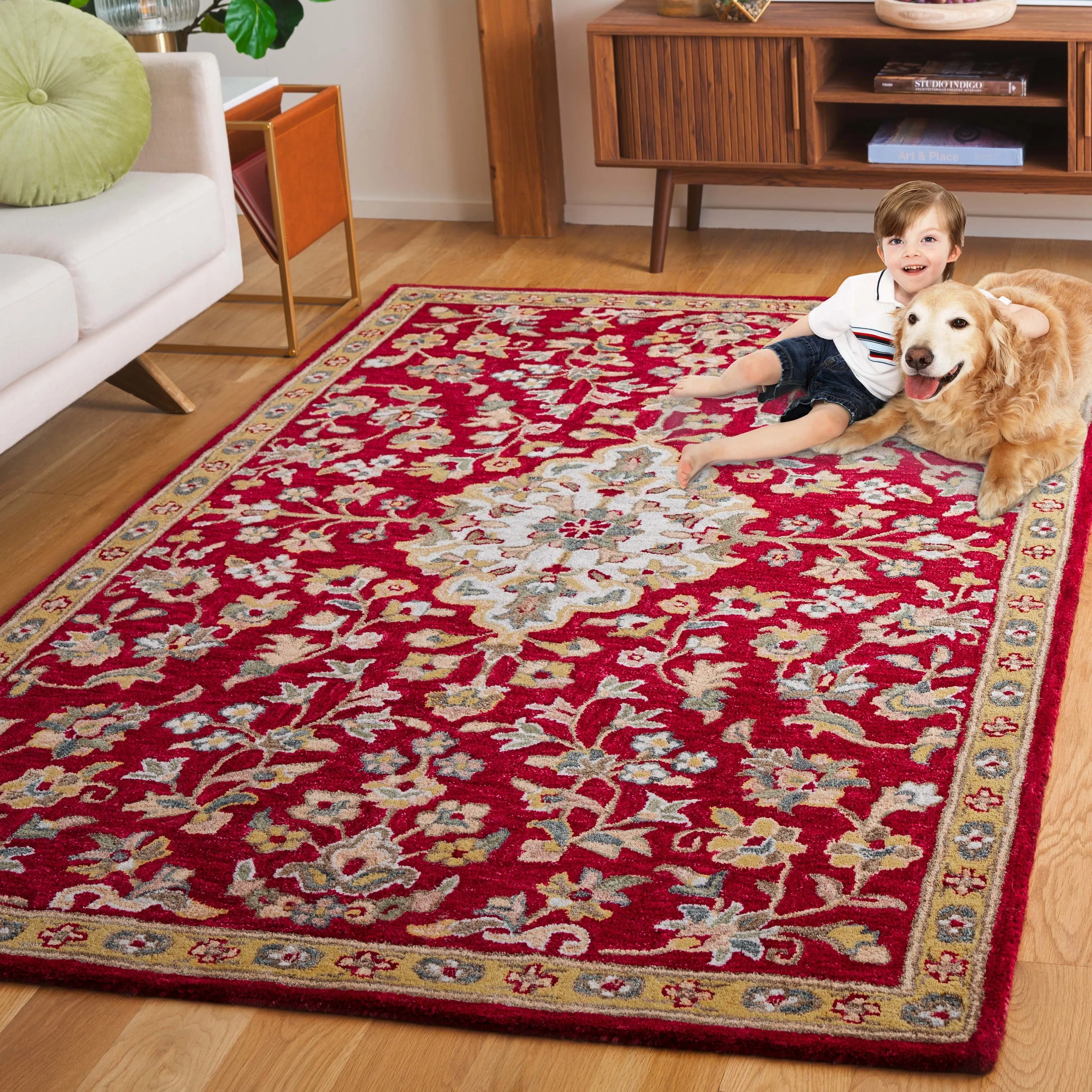 SAFAVIEH Handmade Blossom Arnlaug French Country Wool Rug