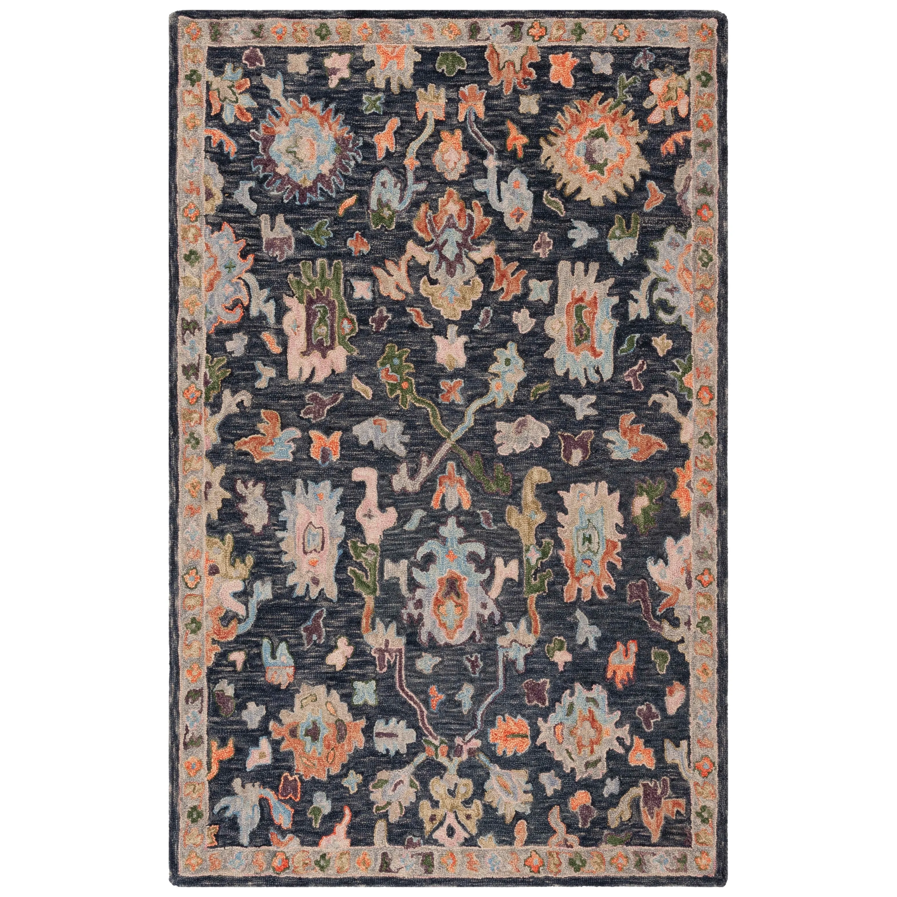 SAFAVIEH Handmade Blossom Duska French Country Floral Wool Rug