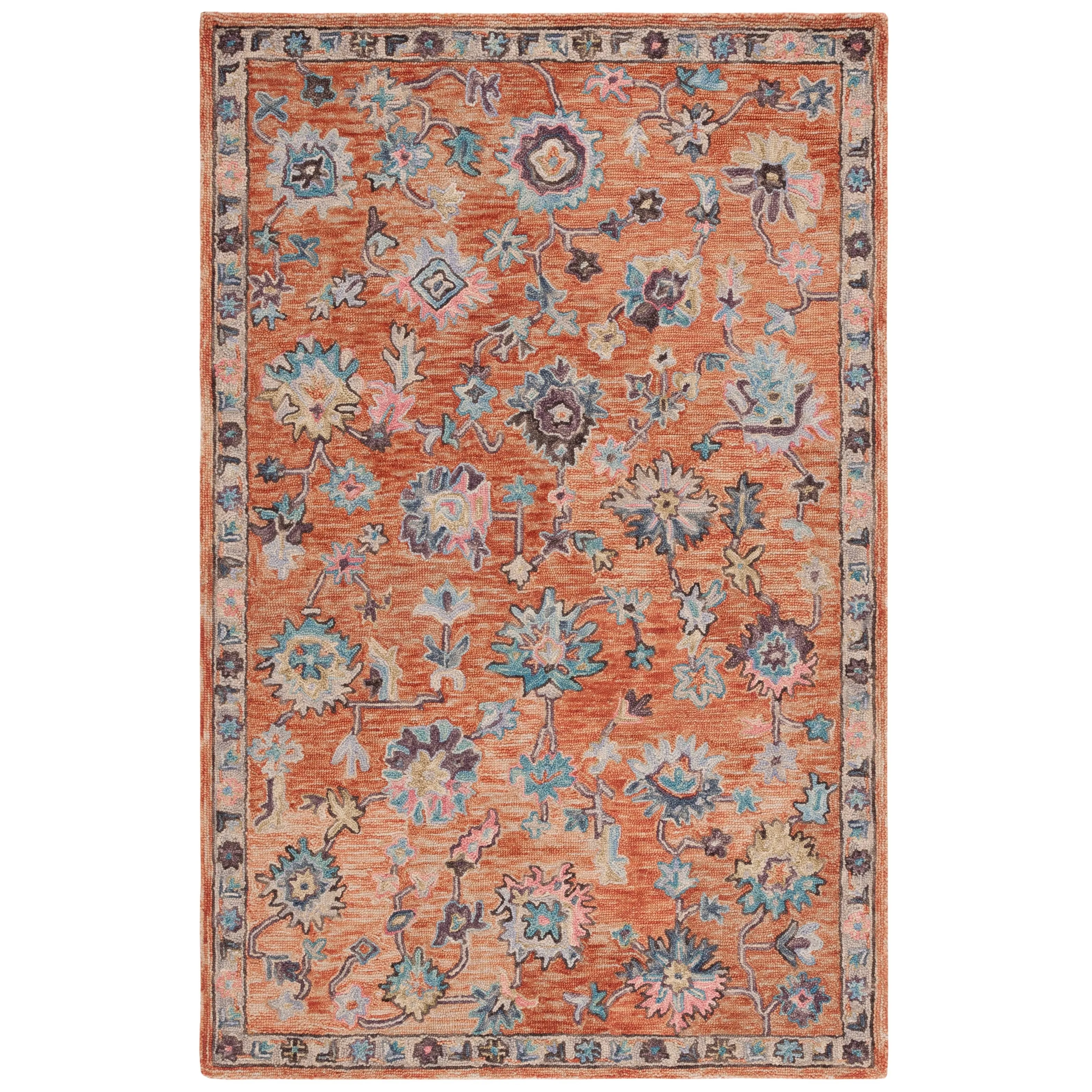 SAFAVIEH Handmade Blossom Lindy French Country Floral Wool Rug