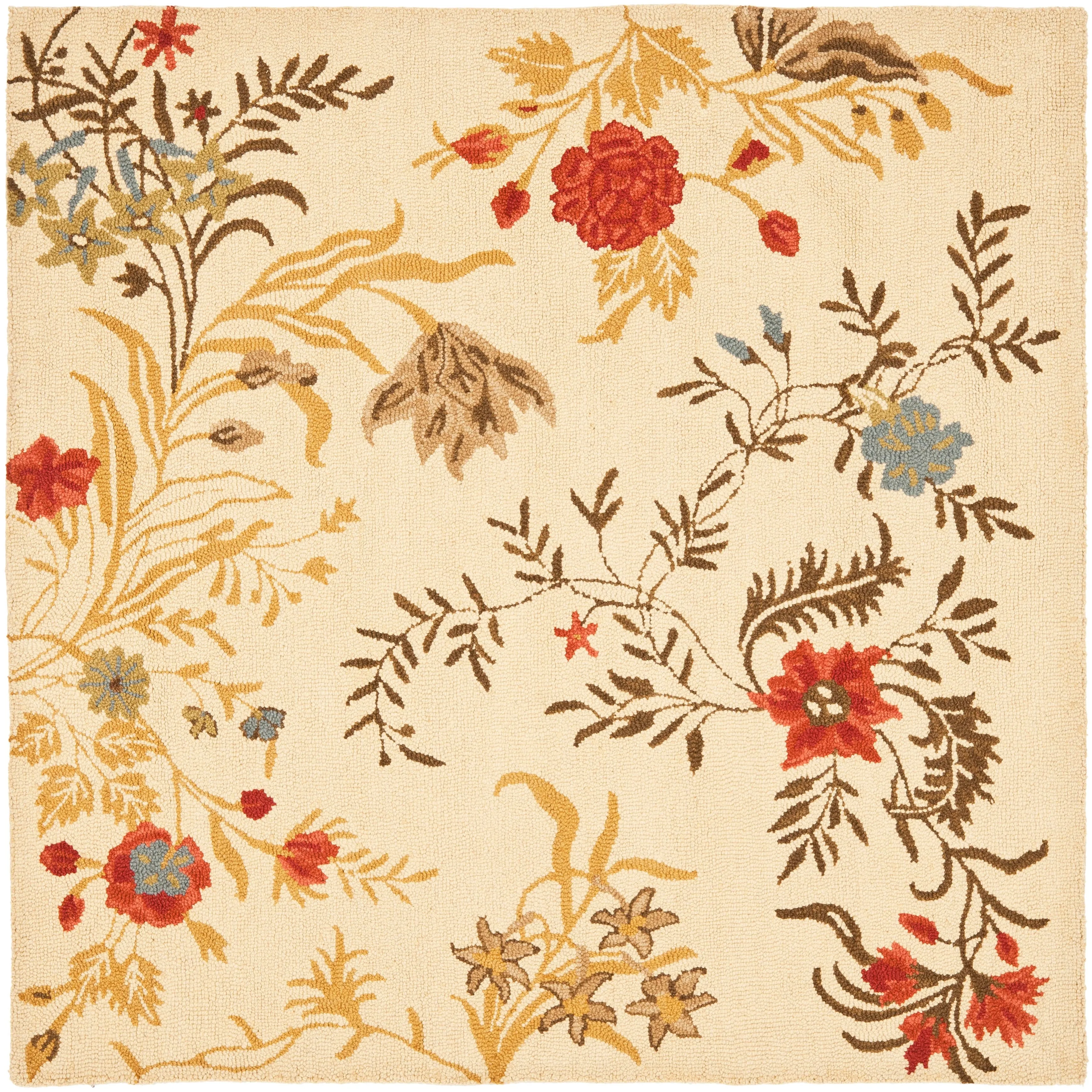 SAFAVIEH Handmade Blossom Wintrud Modern Floral Wool Rug