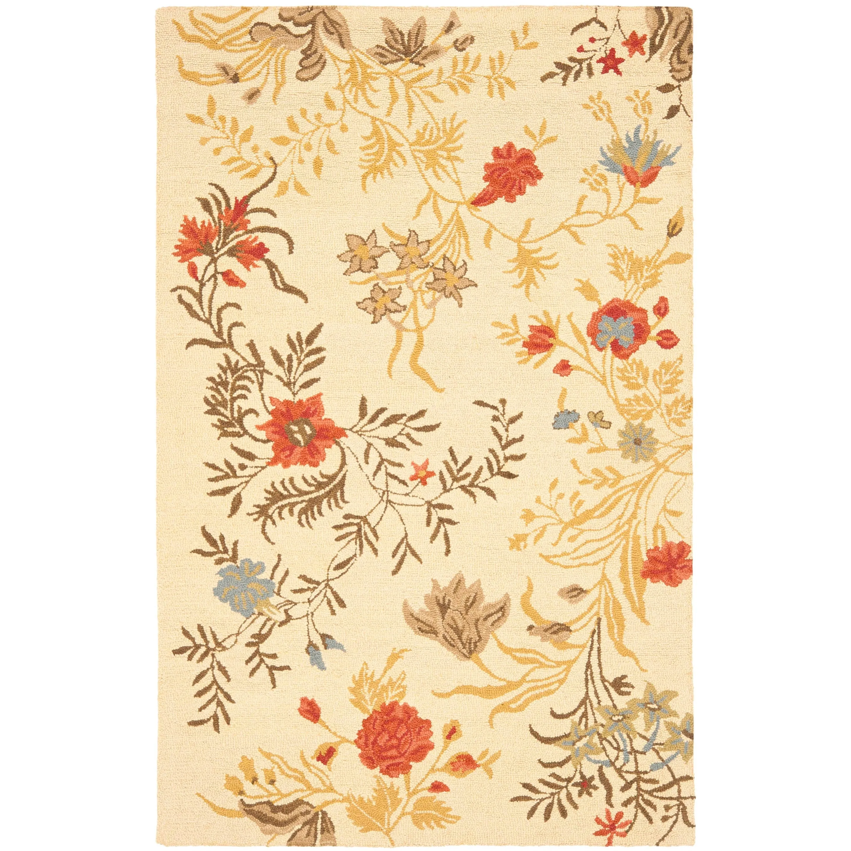 SAFAVIEH Handmade Blossom Wintrud Modern Floral Wool Rug