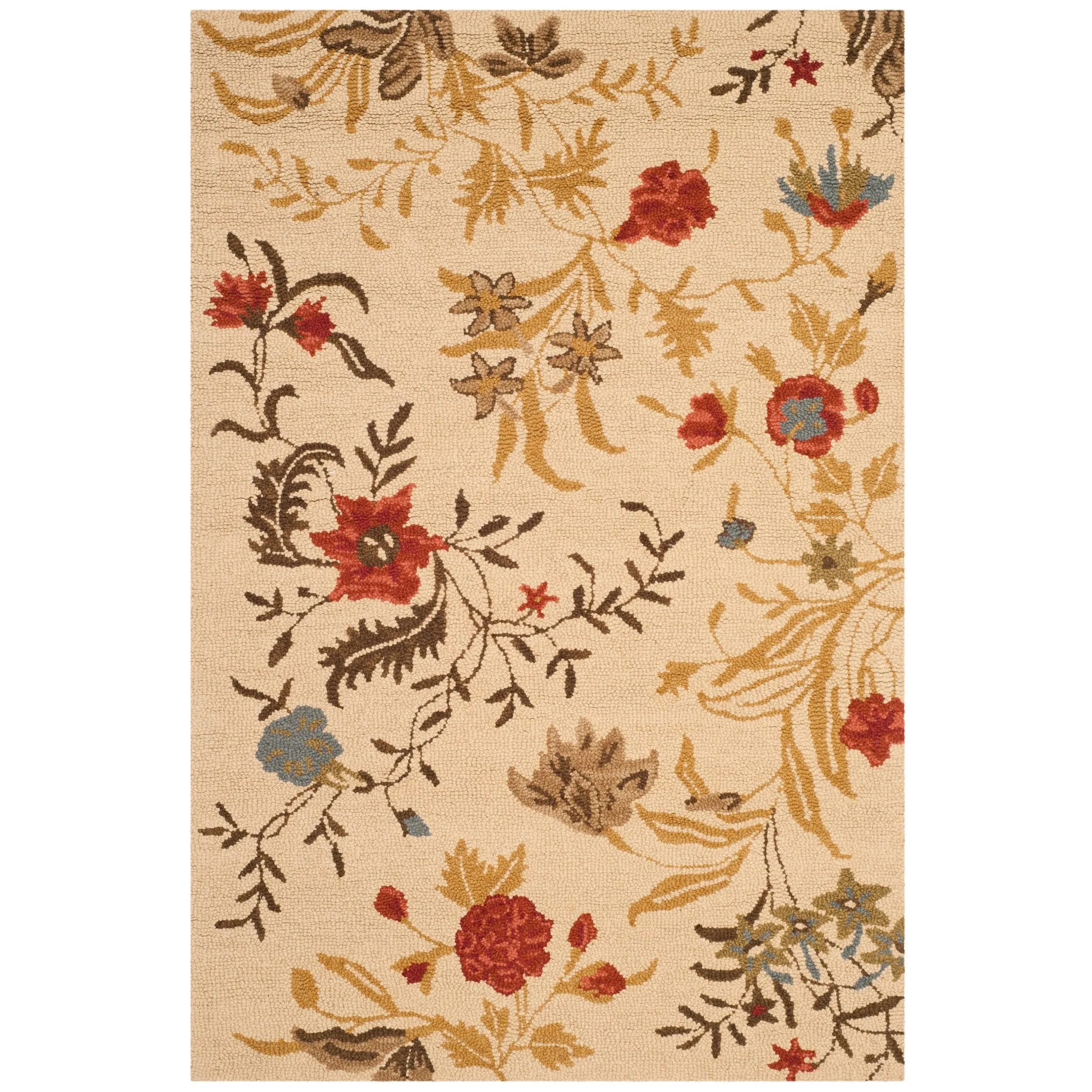 SAFAVIEH Handmade Blossom Wintrud Modern Floral Wool Rug