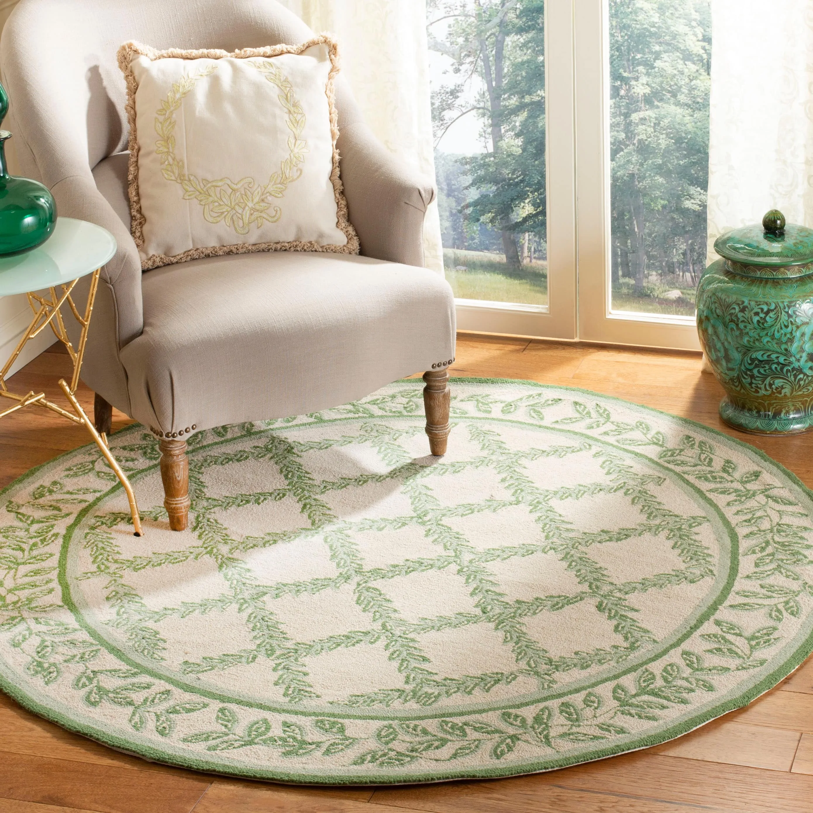 SAFAVIEH Handmade Chelsea Sunstripe Trellis French Country Wool Rug