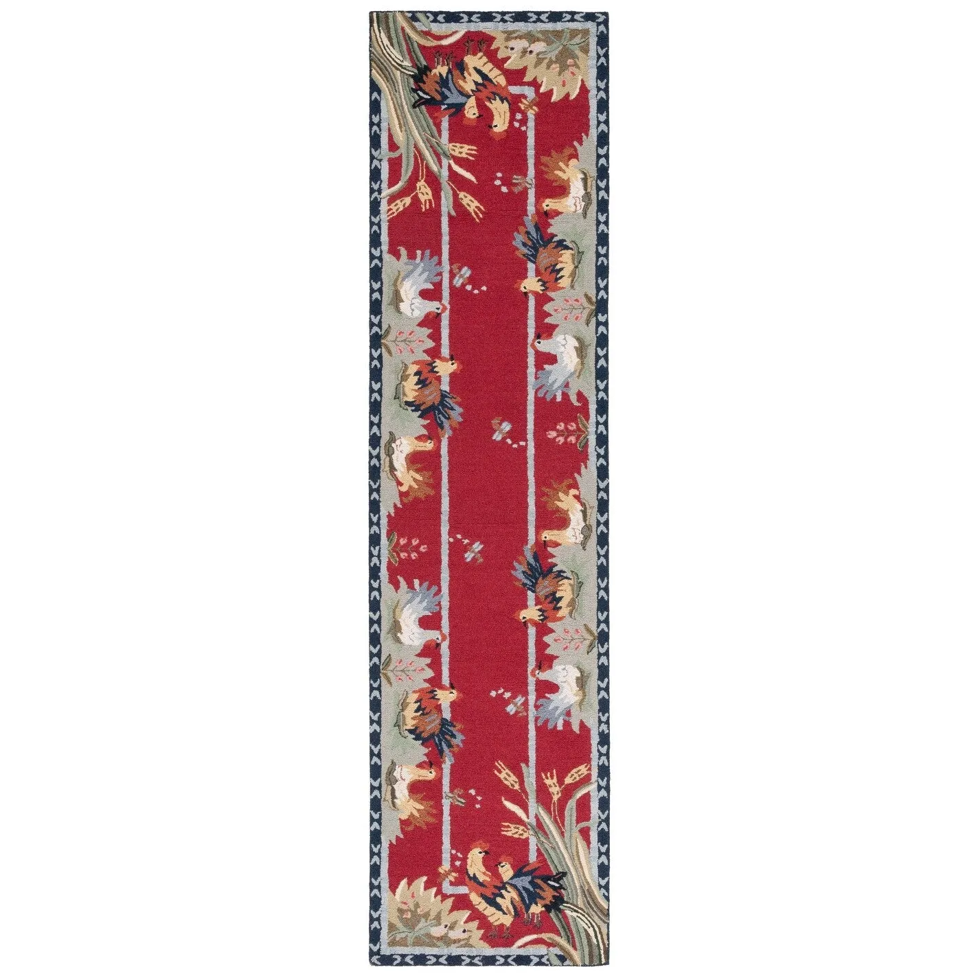 SAFAVIEH Handmade Chelsea Yauheniya French Country Rooster Wool Rug