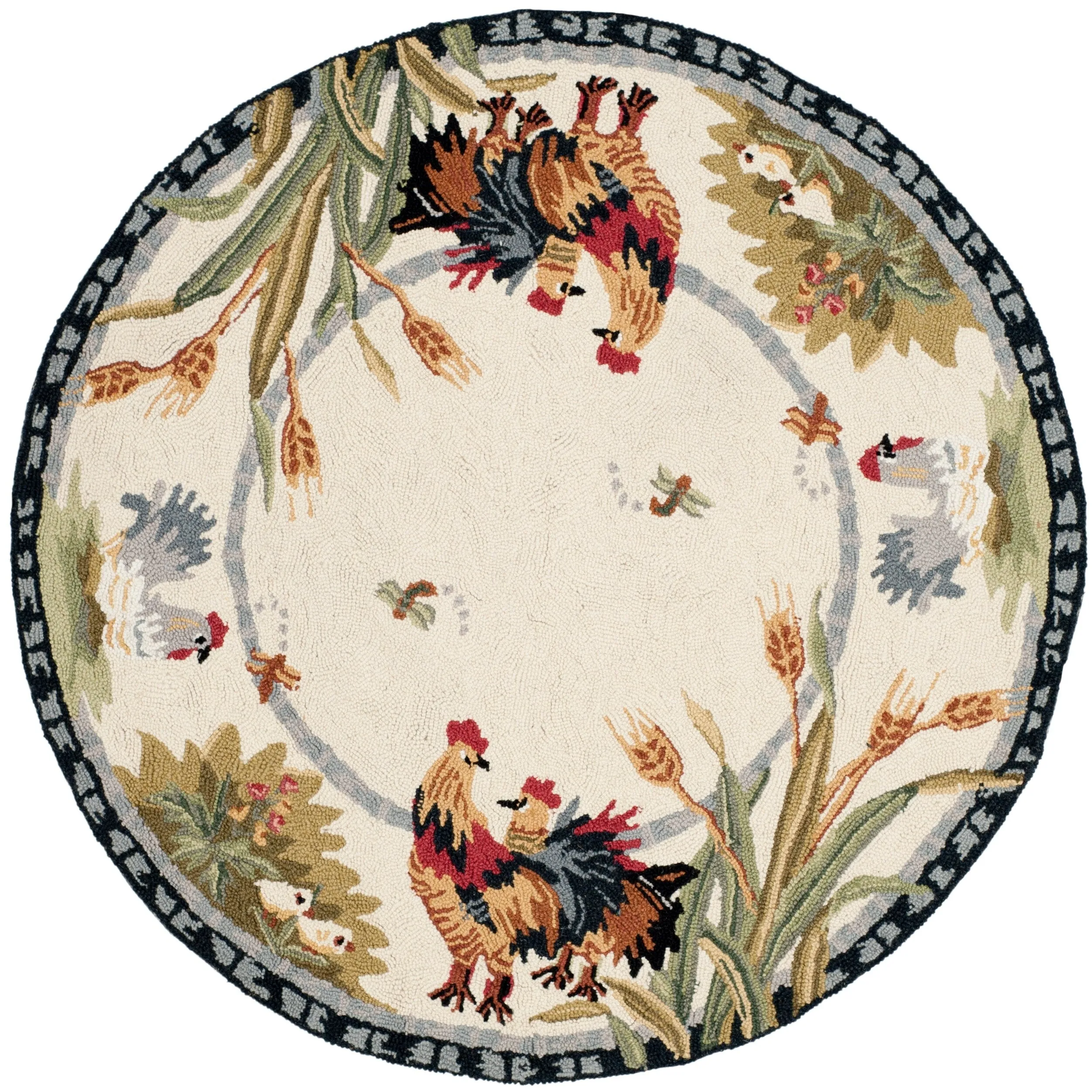 SAFAVIEH Handmade Chelsea Yauheniya French Country Rooster Wool Rug
