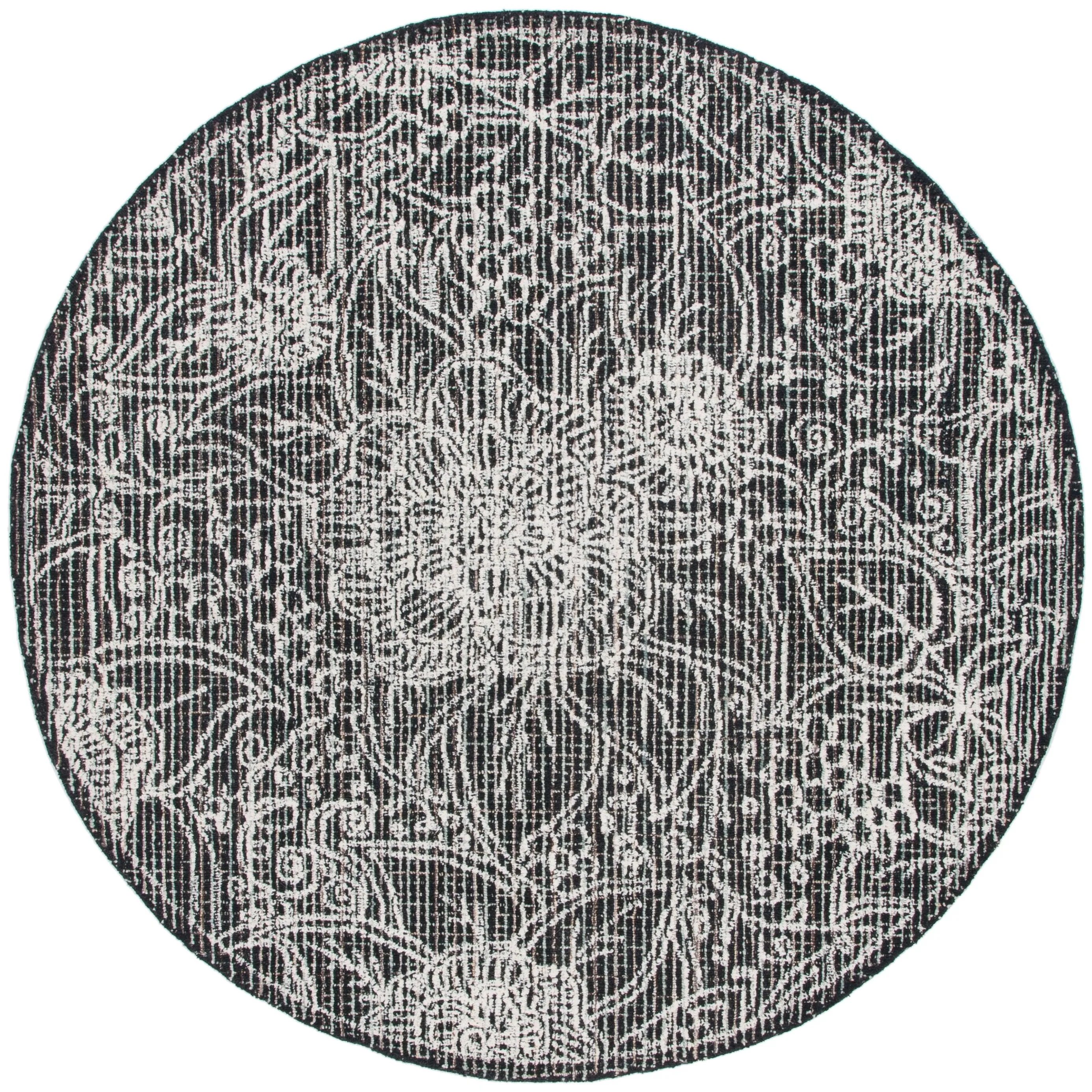 SAFAVIEH Handmade Ebony Dita Modern Floral Wool Rug