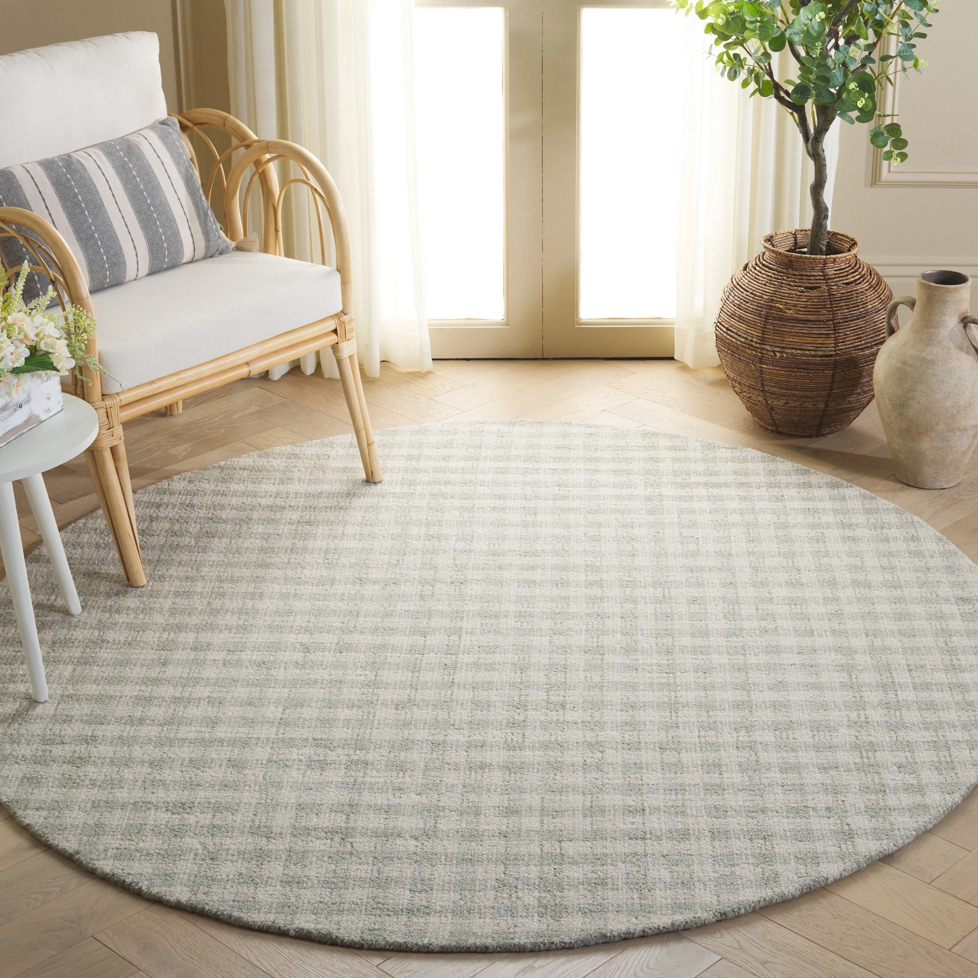 SAFAVIEH Handmade Ebony Katarin Gingham Wool Rug