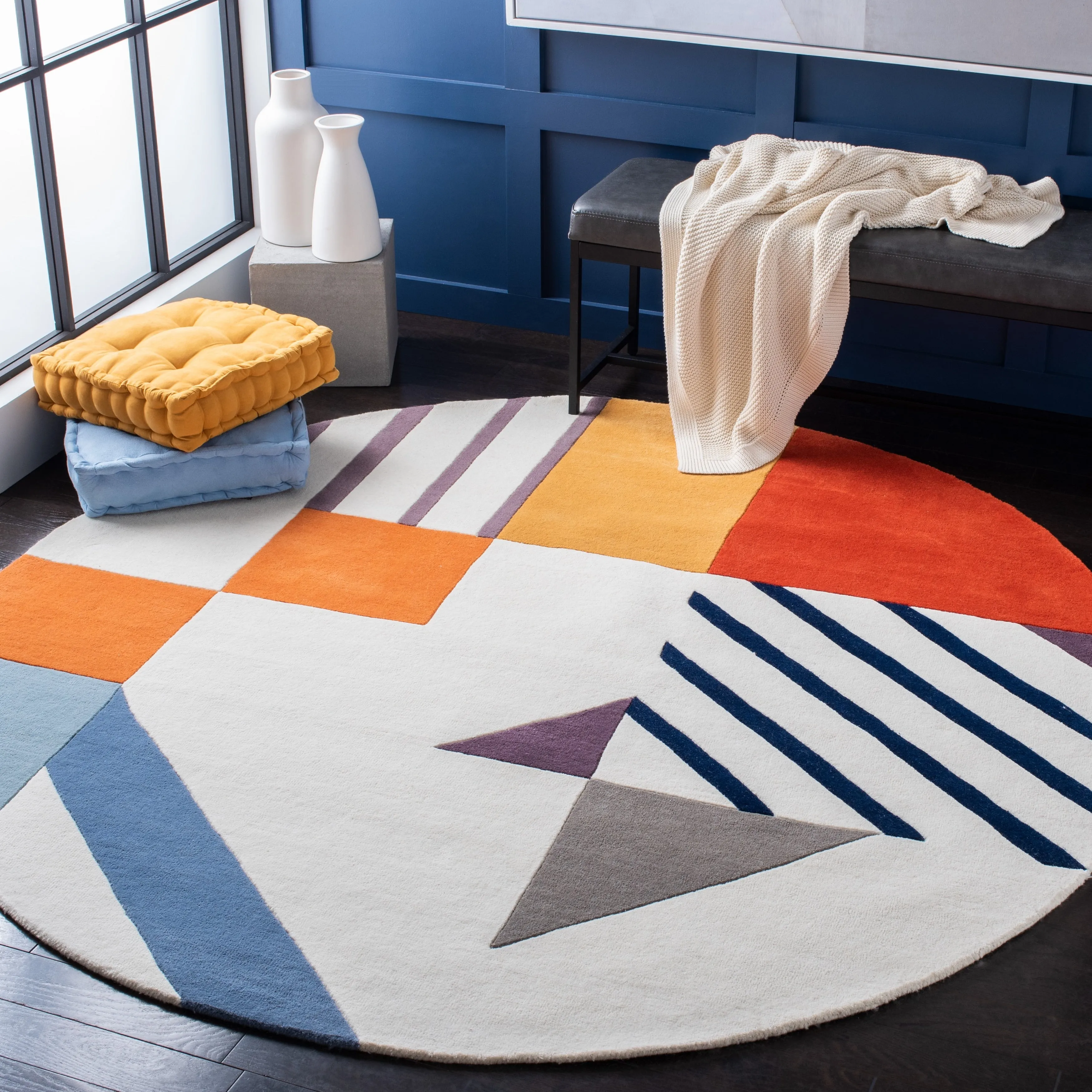 SAFAVIEH Handmade Fifth Avenue Carmo Mid-Century Modern Wool Rug
