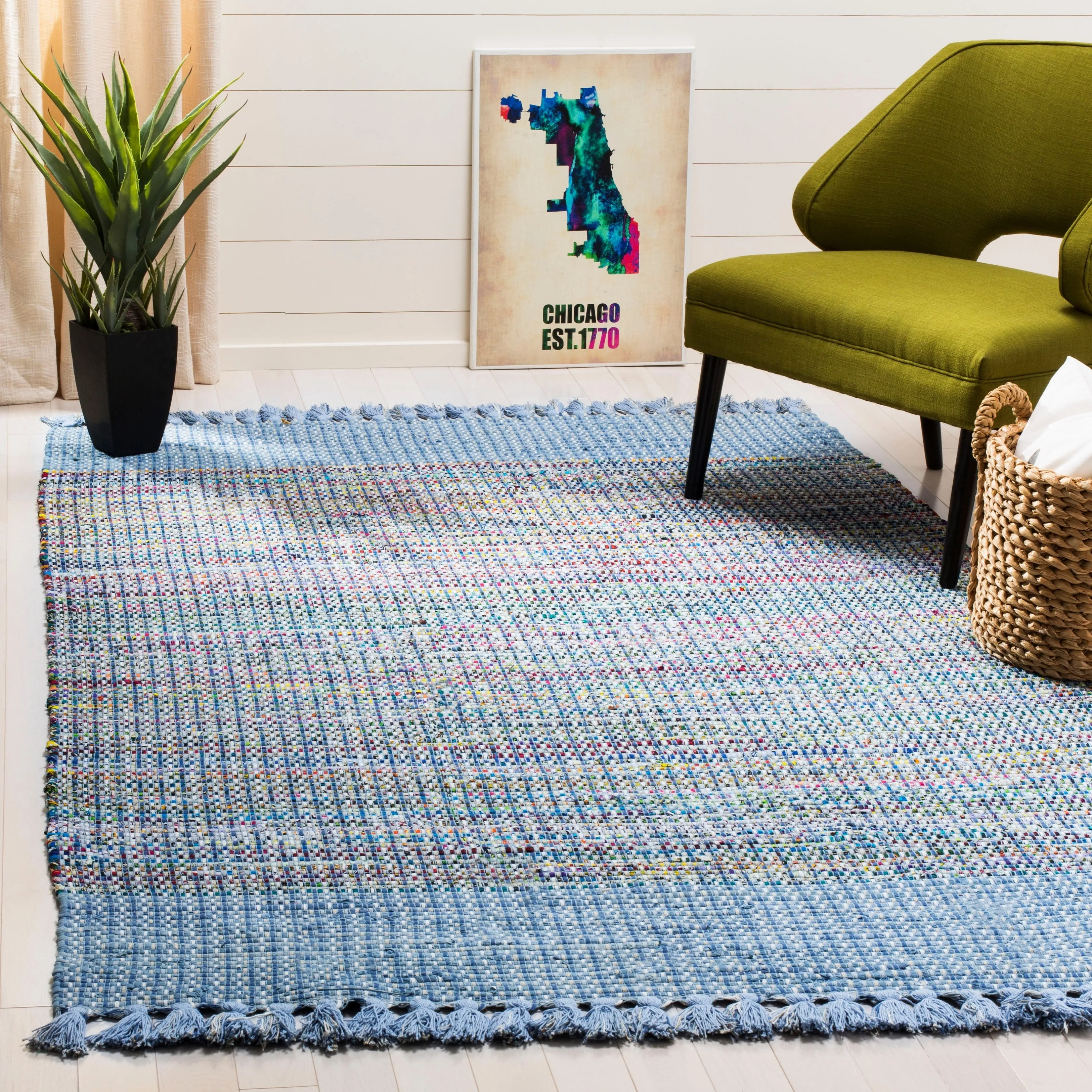 SAFAVIEH Handmade Flatweave Montauk Bylgja Casual Cotton Rug