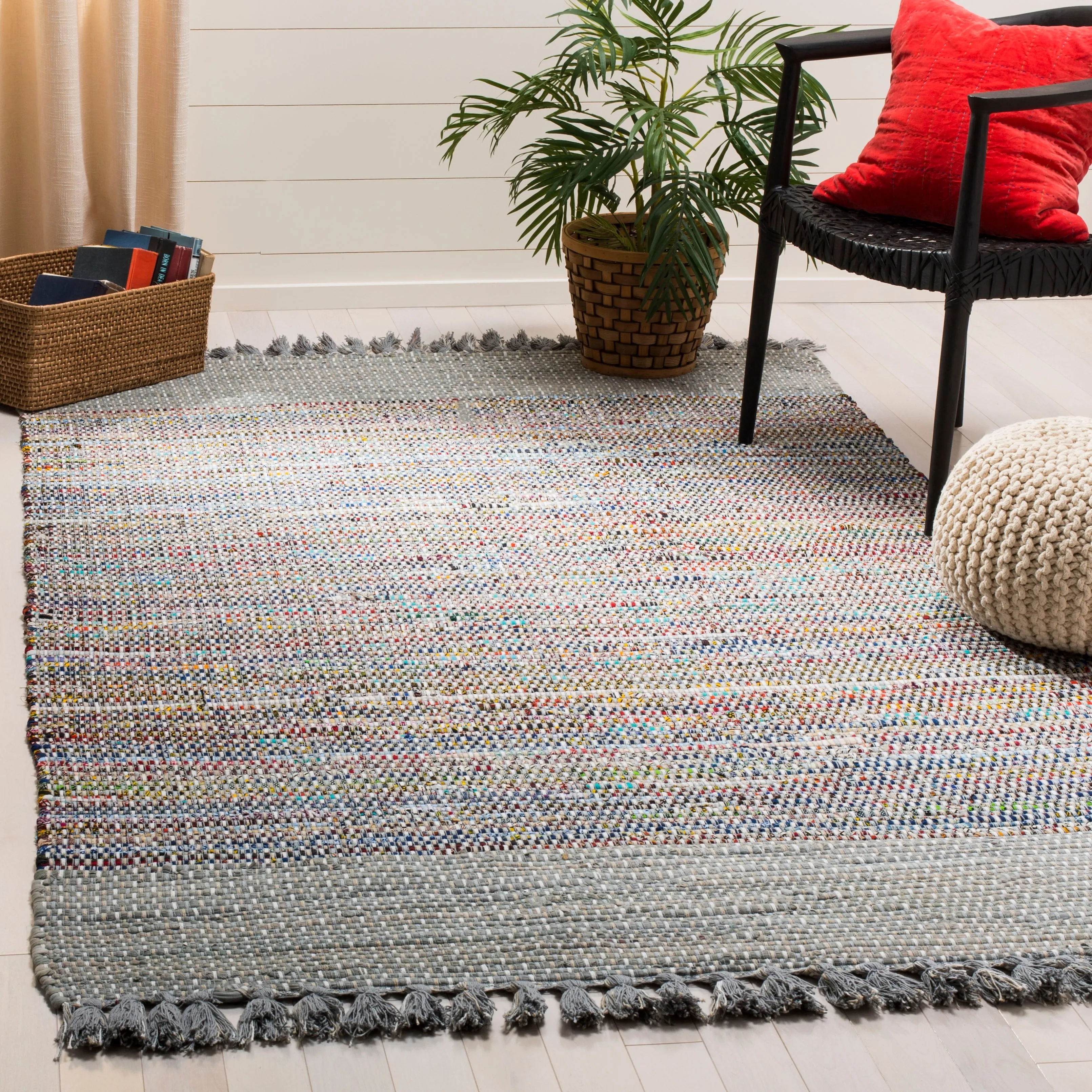 SAFAVIEH Handmade Flatweave Montauk Bylgja Casual Cotton Rug