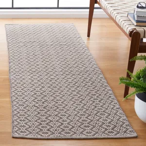 SAFAVIEH Handmade Flatweave Montauk Everly Casual Cotton Rug - Ivory/Grey - 2' 3 x 11' 7