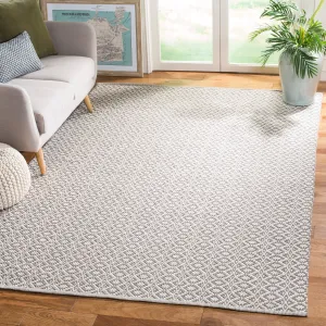 SAFAVIEH Handmade Flatweave Montauk Everly Casual Cotton Rug - Ivory/Grey - 5' x 7'