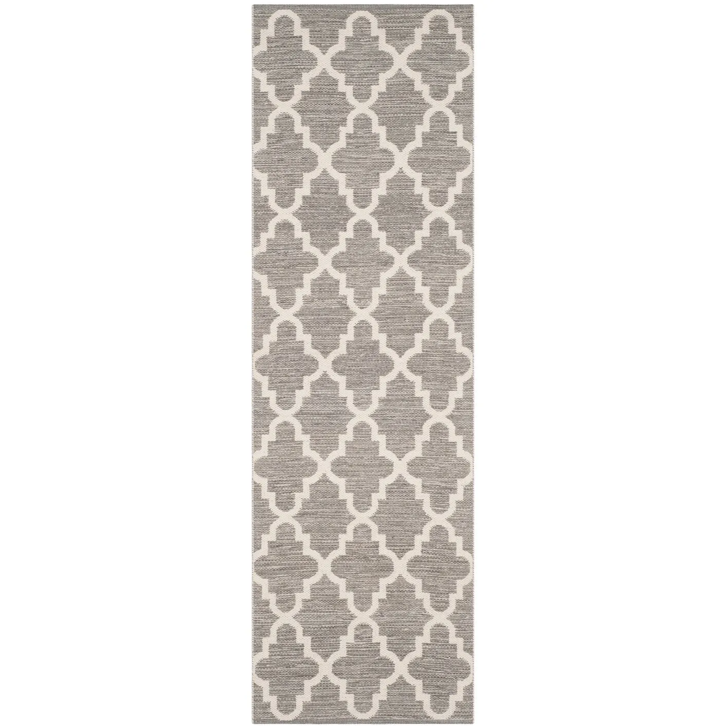 SAFAVIEH Handmade Flatweave Montauk Minoo Casual Cotton Rug - Grey/Ivory - 2' 3 x 11'