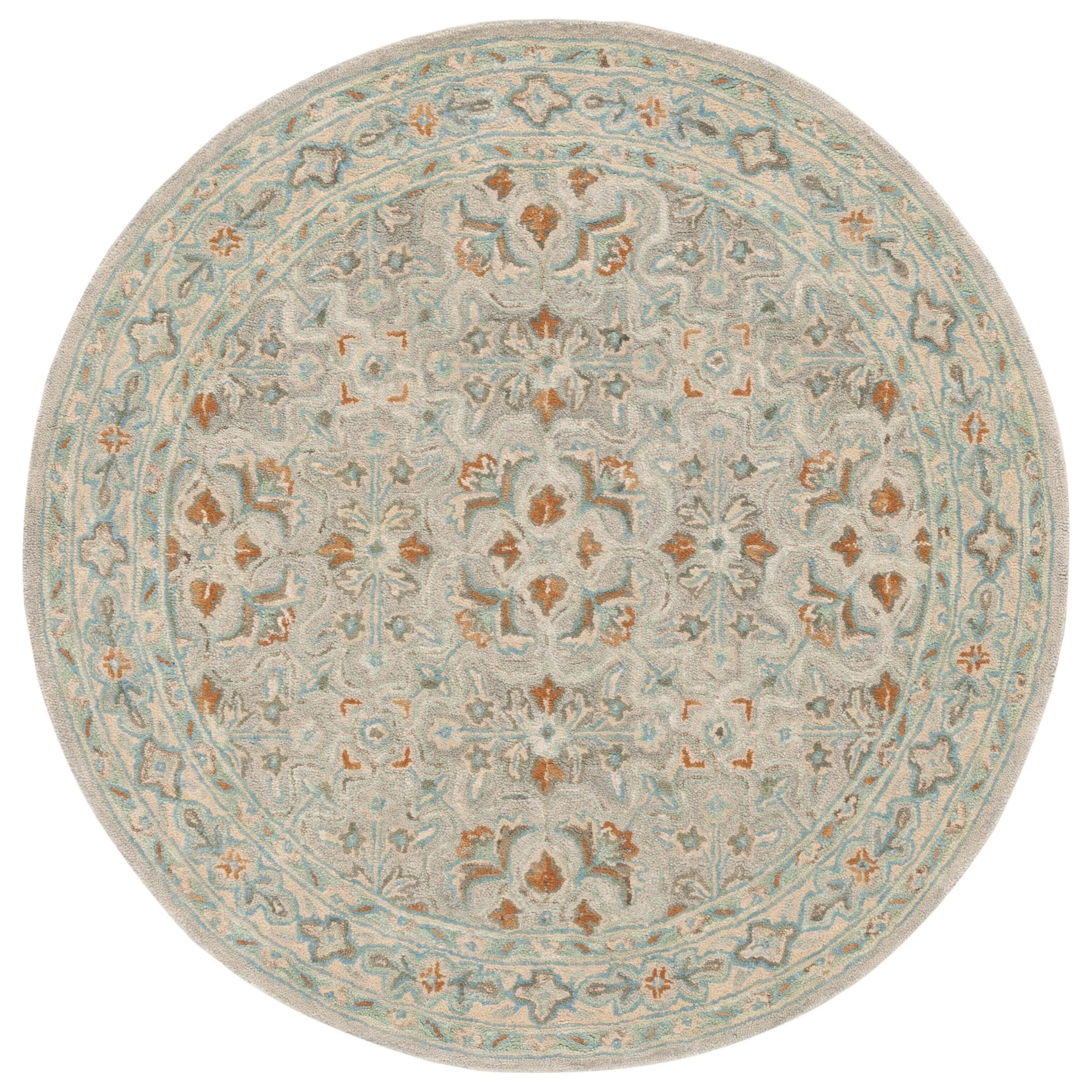 SAFAVIEH Handmade Heritage Damask Traditional Wool Rug
