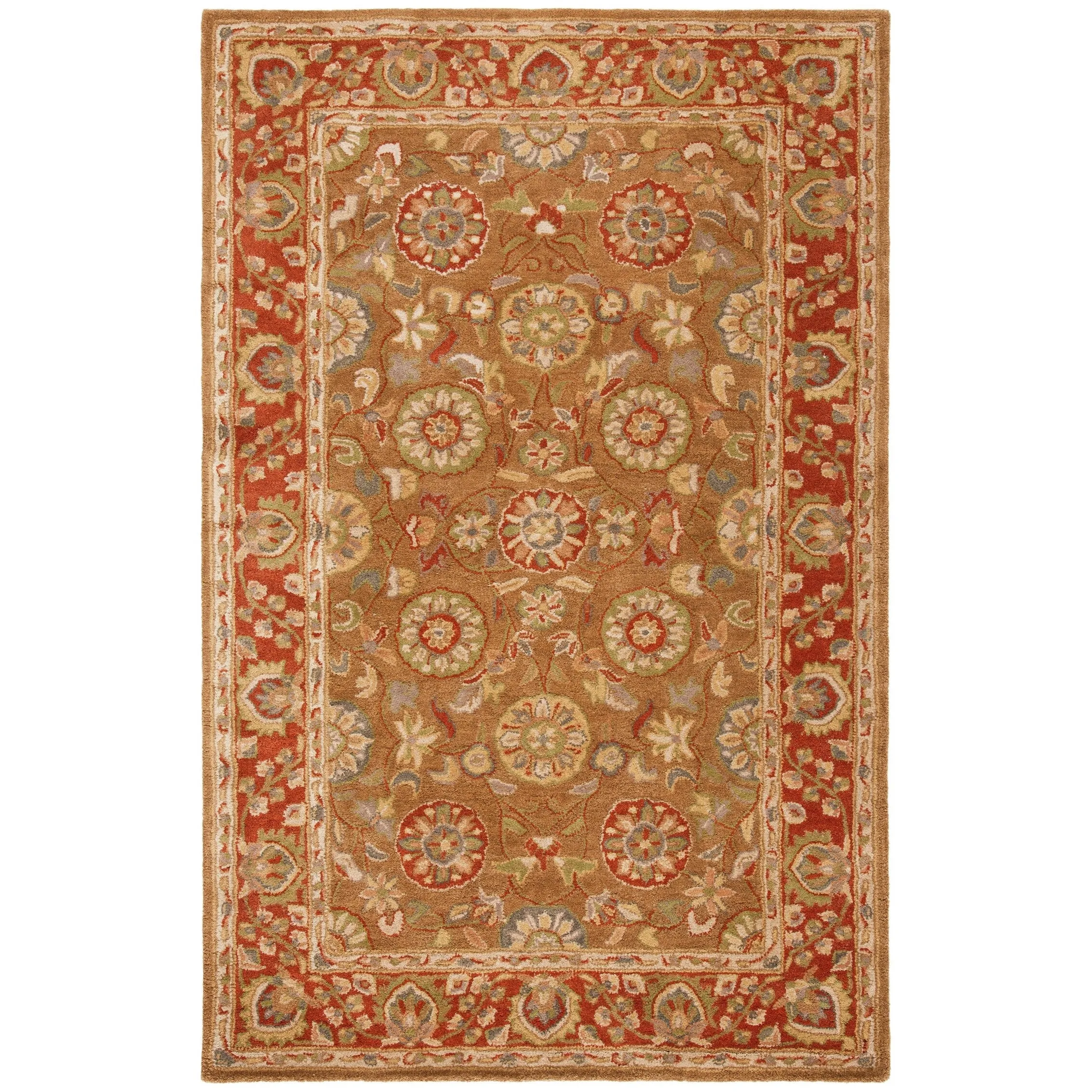 SAFAVIEH Handmade Heritage Field Flowers Traditional Oriental Wool Rug