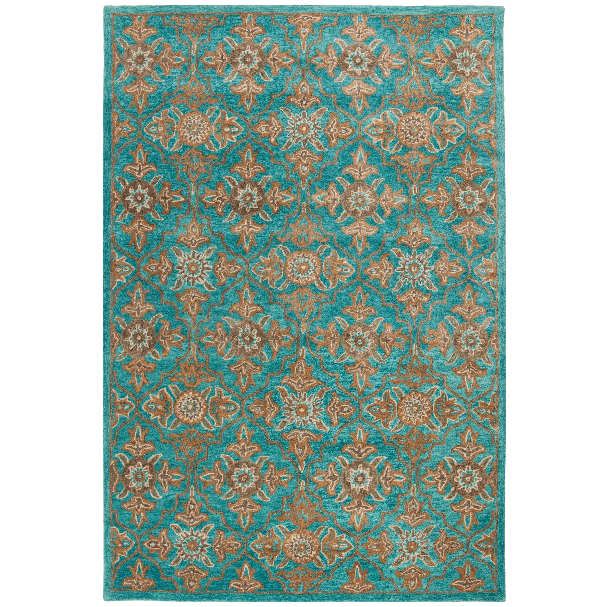 SAFAVIEH Handmade Heritage Peony Damask Traditional Oriental Wool Rug