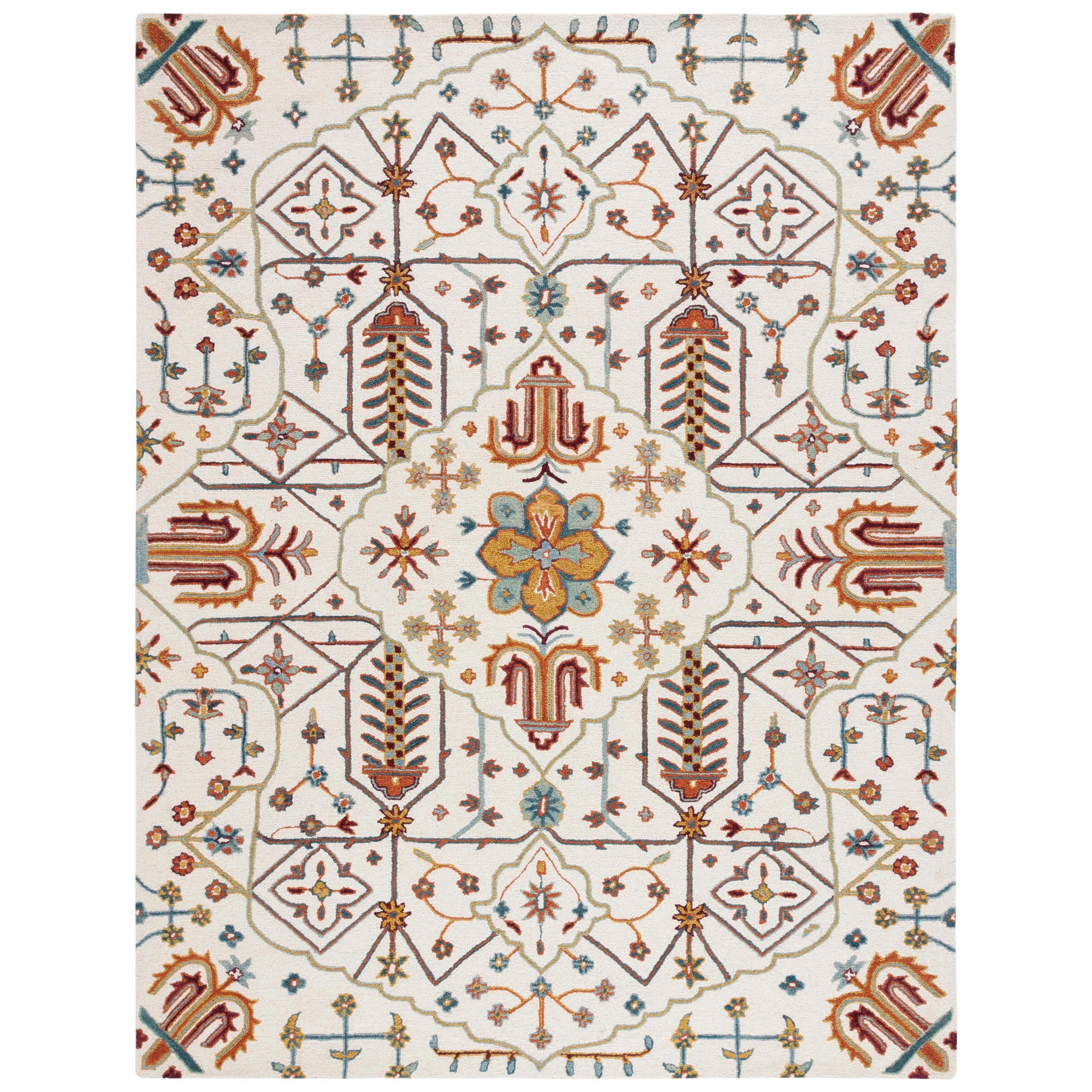SAFAVIEH Handmade Heritage Snjolaug Floral Wool Rug