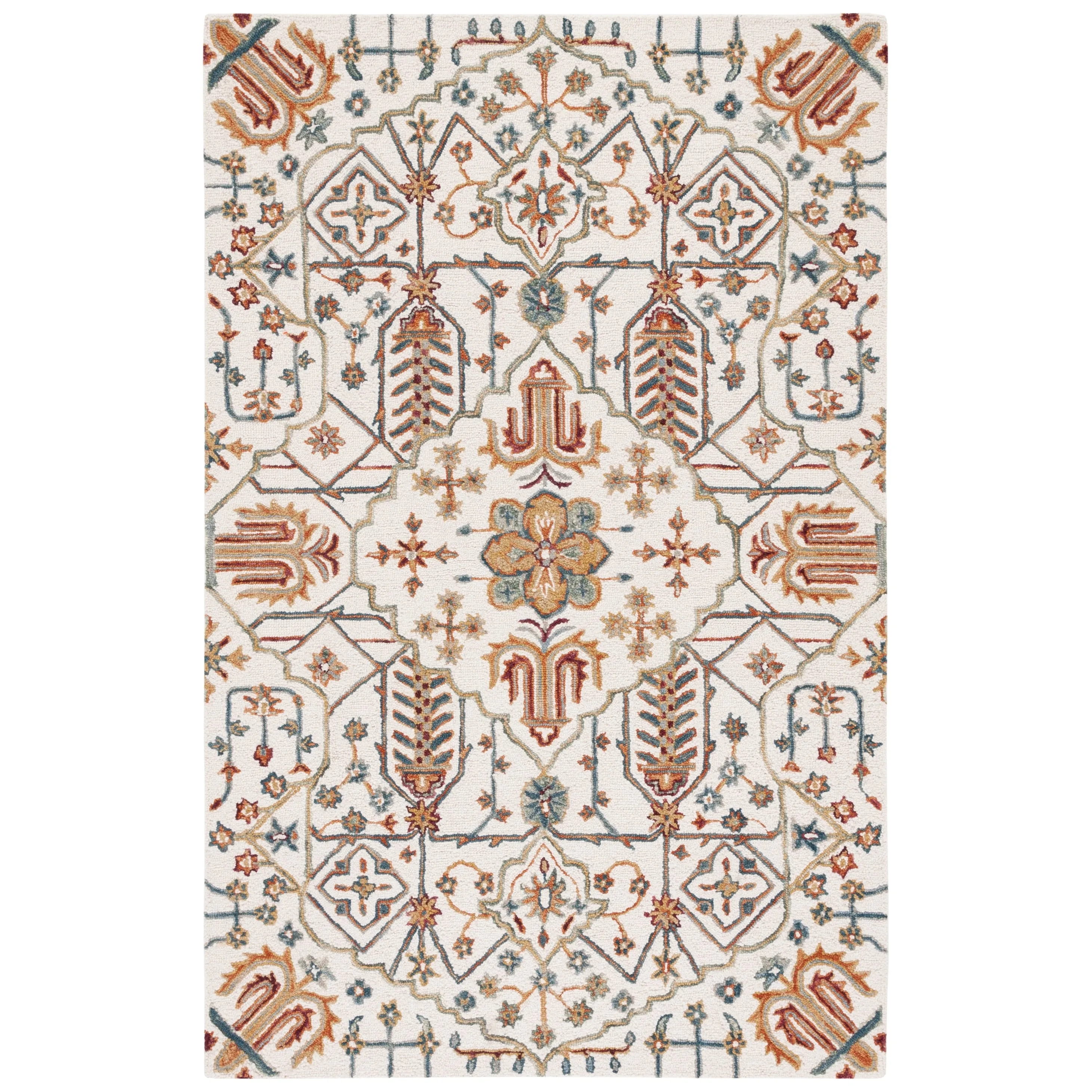 SAFAVIEH Handmade Heritage Snjolaug Floral Wool Rug