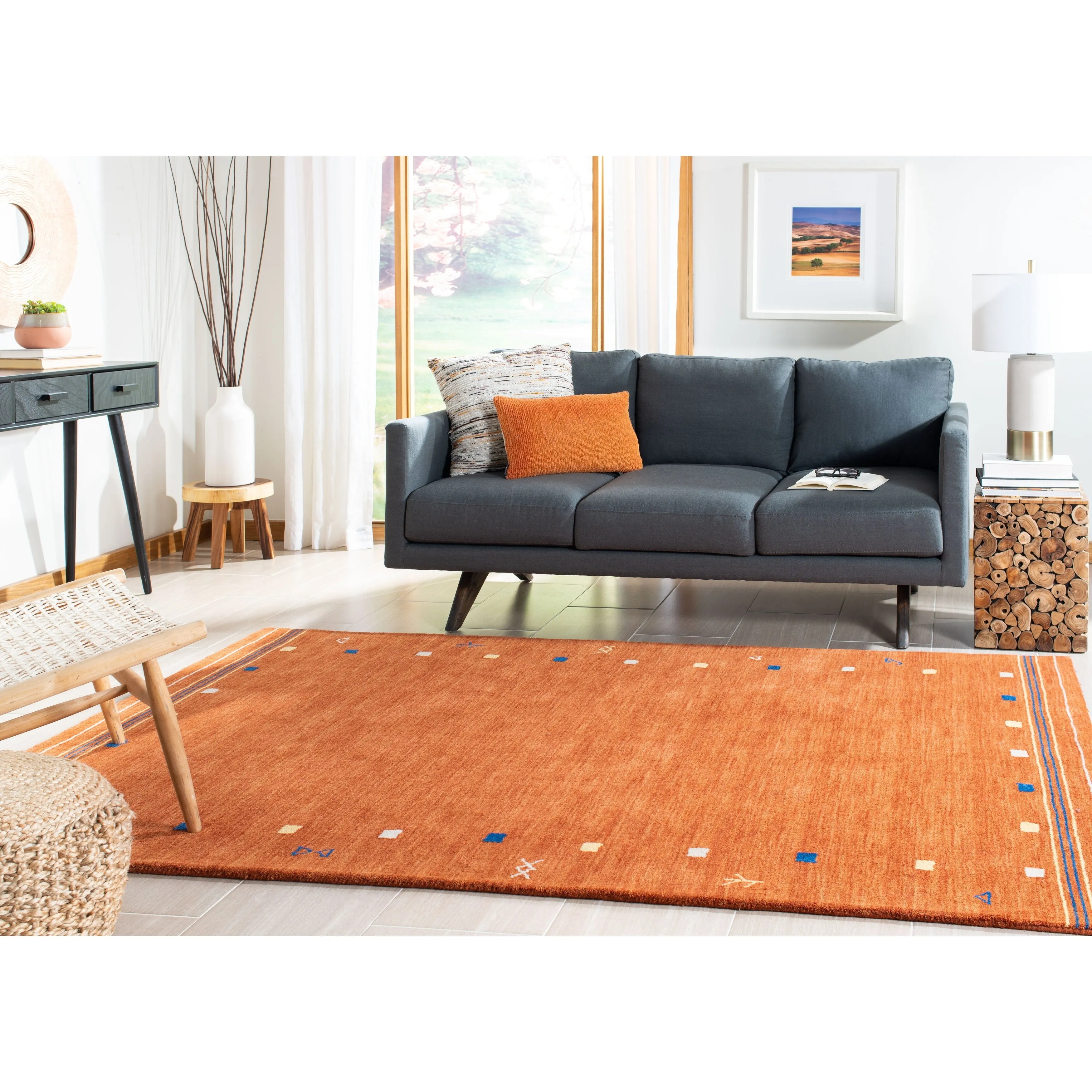 SAFAVIEH Handmade Himalaya Annelene Border Wool Rug