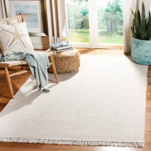 SAFAVIEH. Handmade Montauk Cliff Stripe Flatweave Cotton Fringe Rug