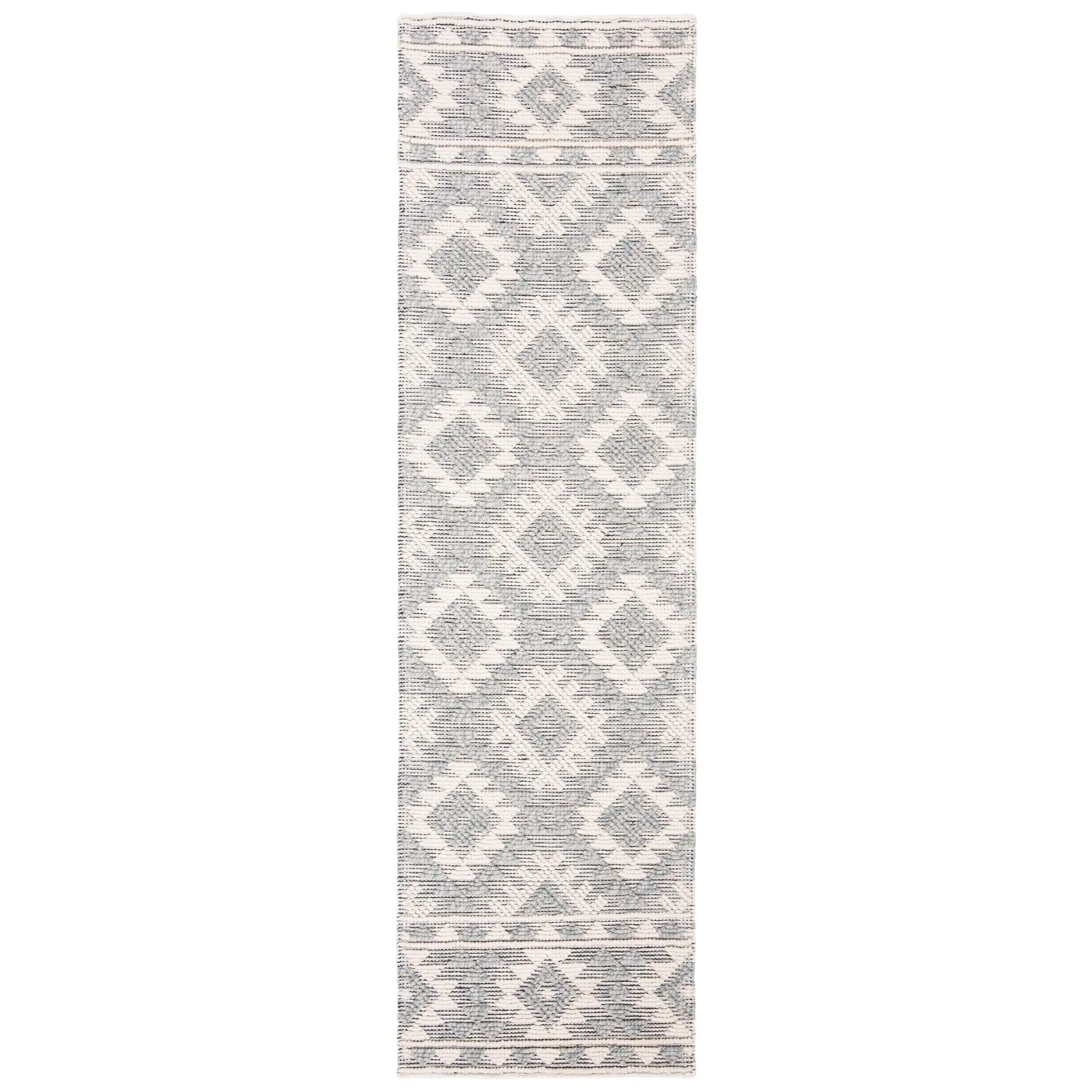 SAFAVIEH Handmade Natura Nouri Transitional Geometric Cream/Aqua Wool Rug