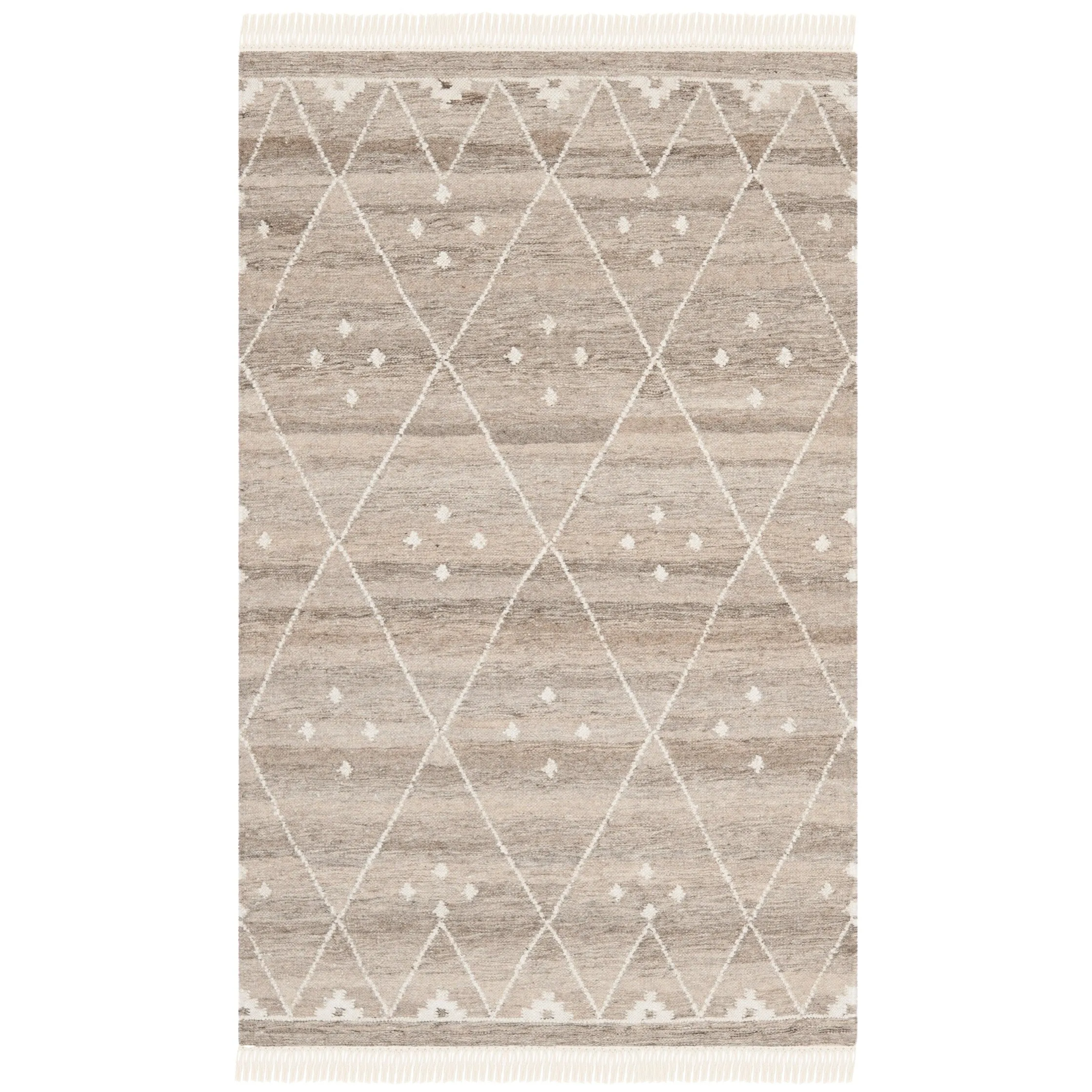 SAFAVIEH Handmade Natural Kilim Akmaral Wool Rug with Fringe