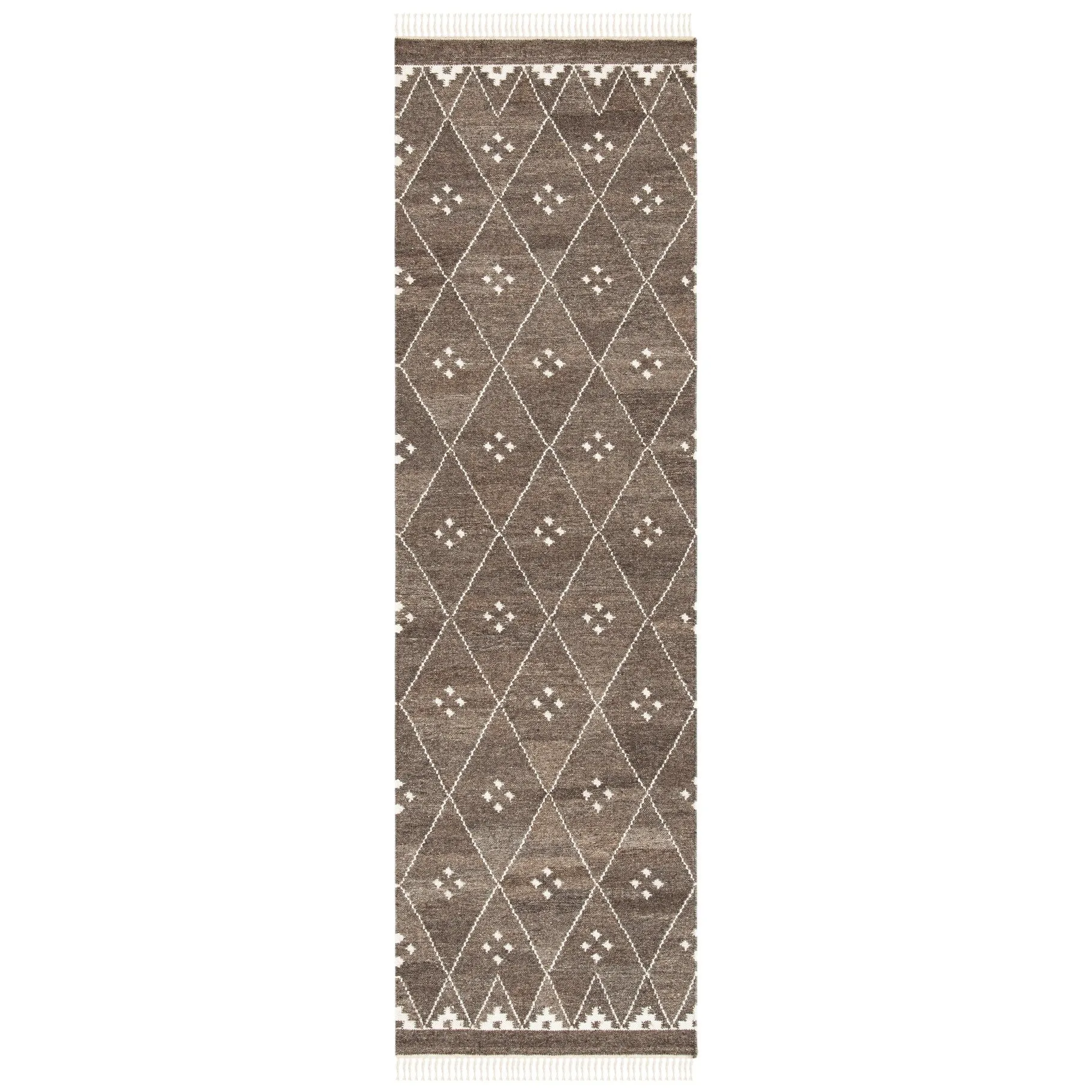 SAFAVIEH Handmade Natural Kilim Akmaral Wool Rug with Fringe