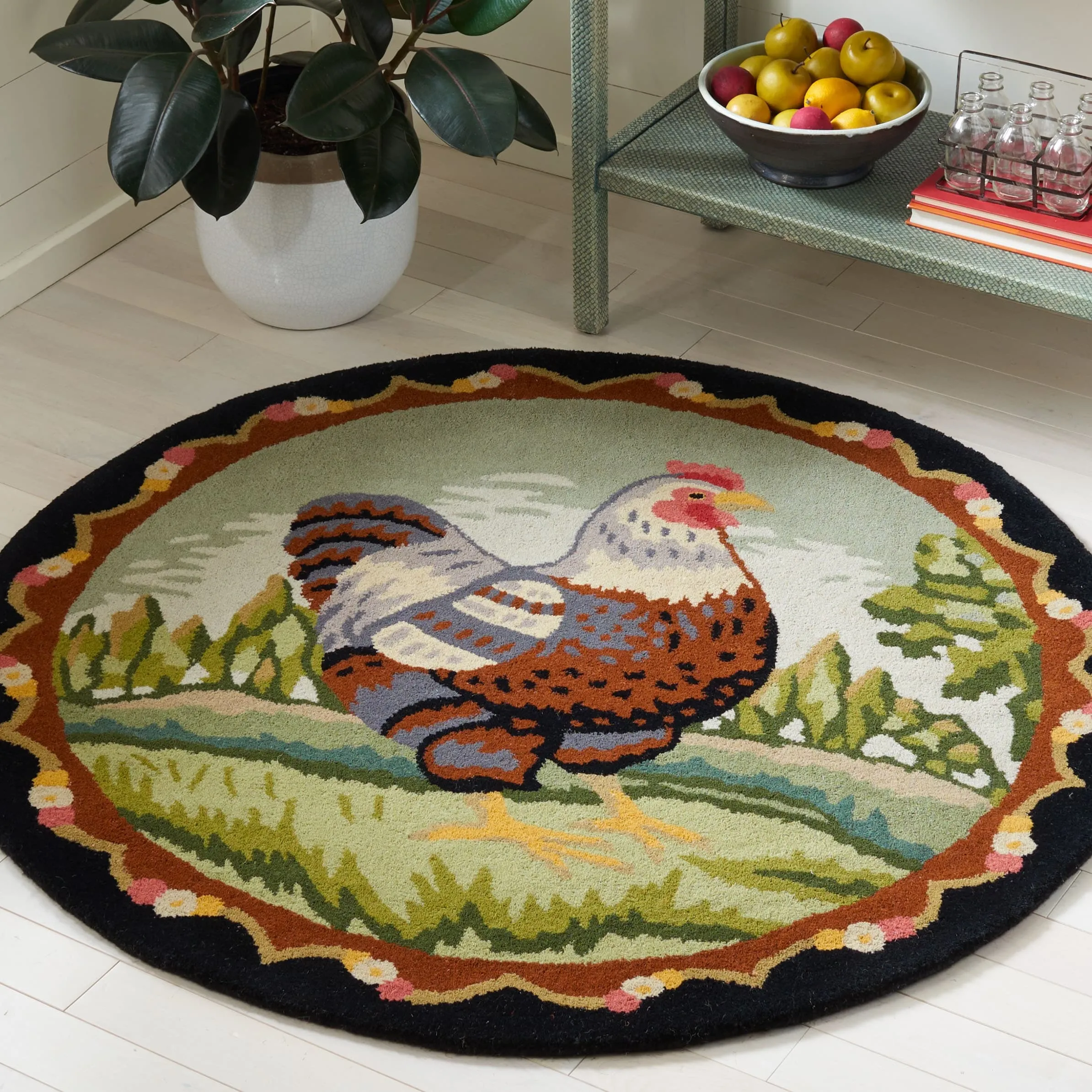 SAFAVIEH Handmade Novelty Heddine Hen Wool Rug