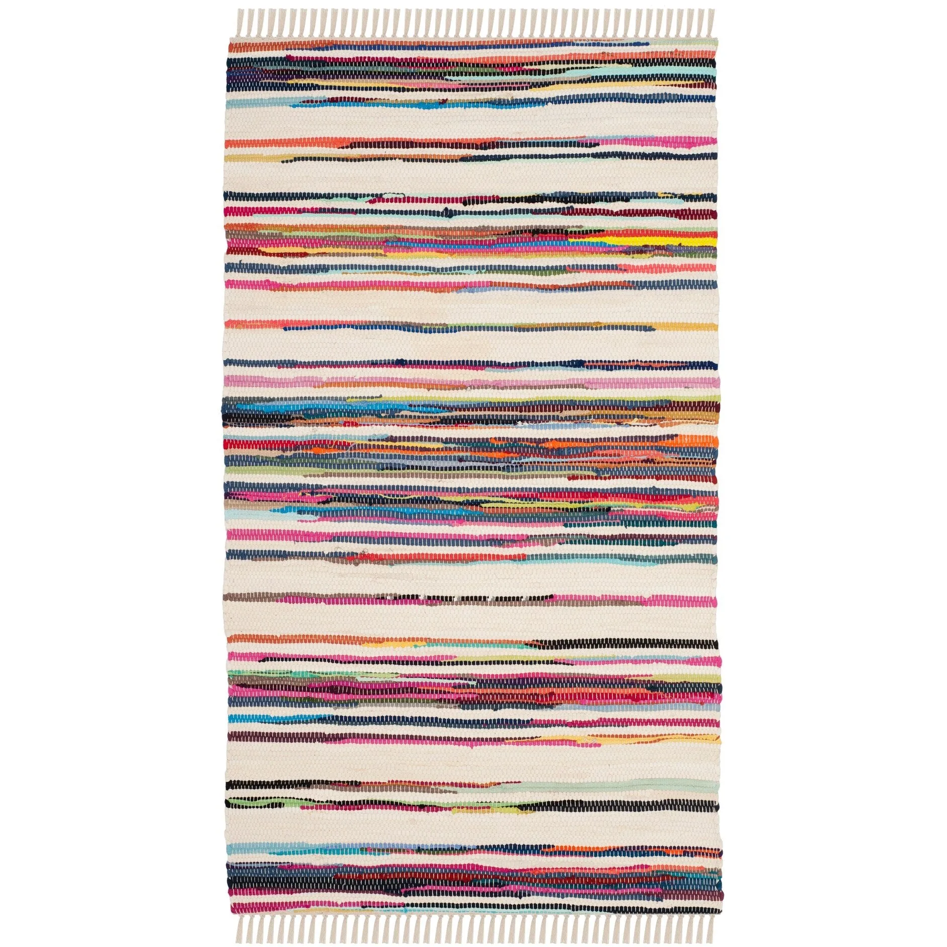 SAFAVIEH Handmade Rag Rug Jakayla with Fringe Casual Stripe
