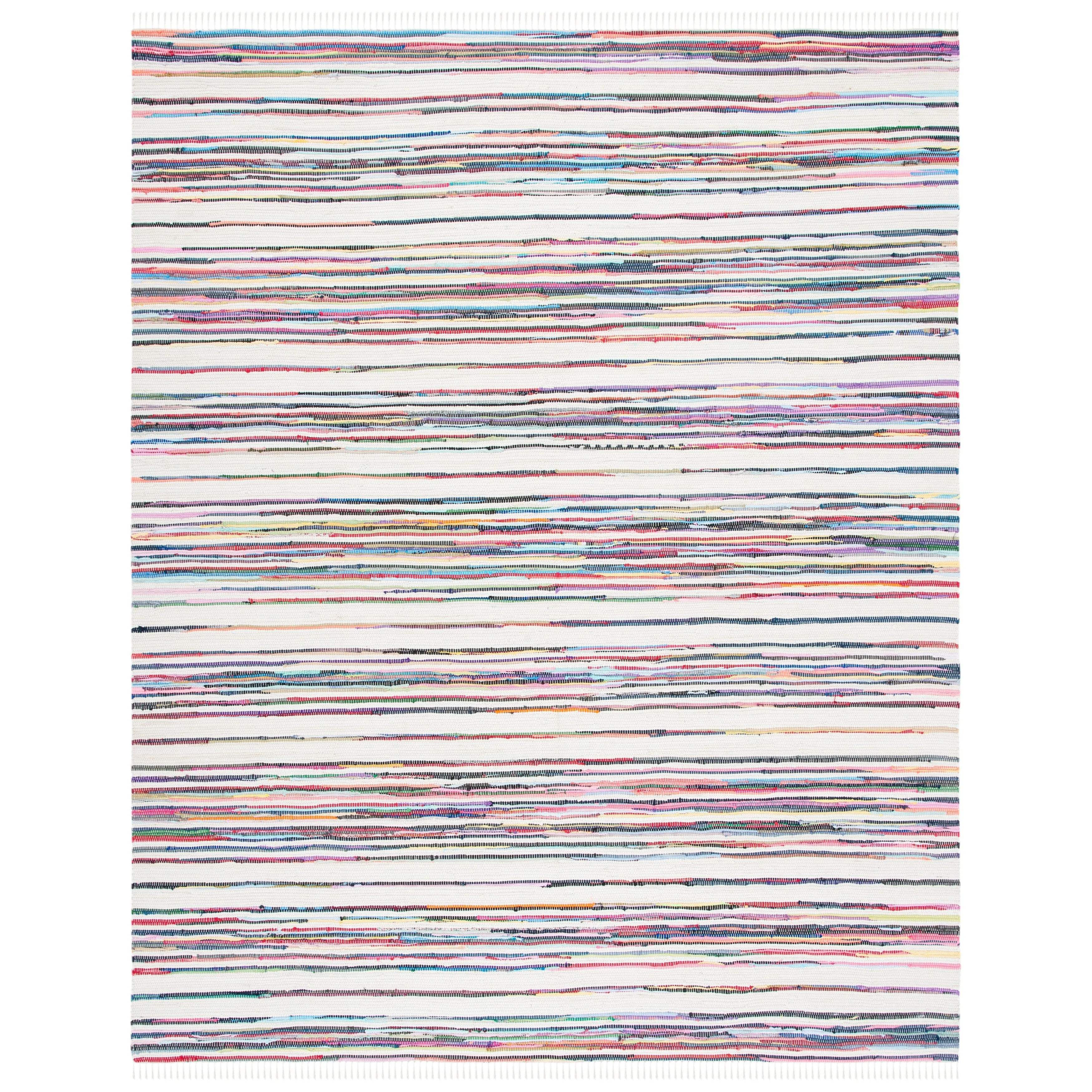 SAFAVIEH Handmade Rag Rug Jakayla with Fringe Casual Stripe